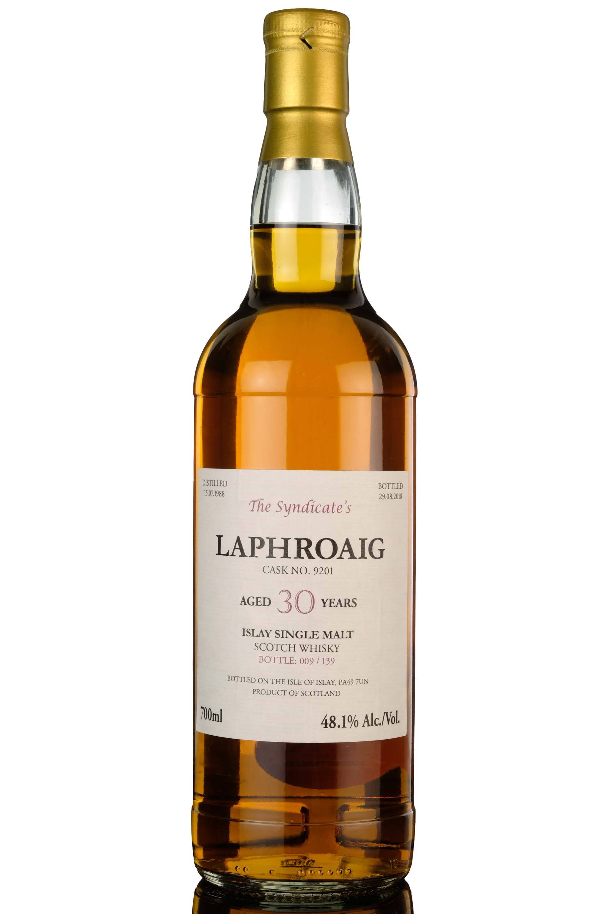 Laphroaig 1988-2018 - 30 Year Old - The Syndicates - Single Cask 9201