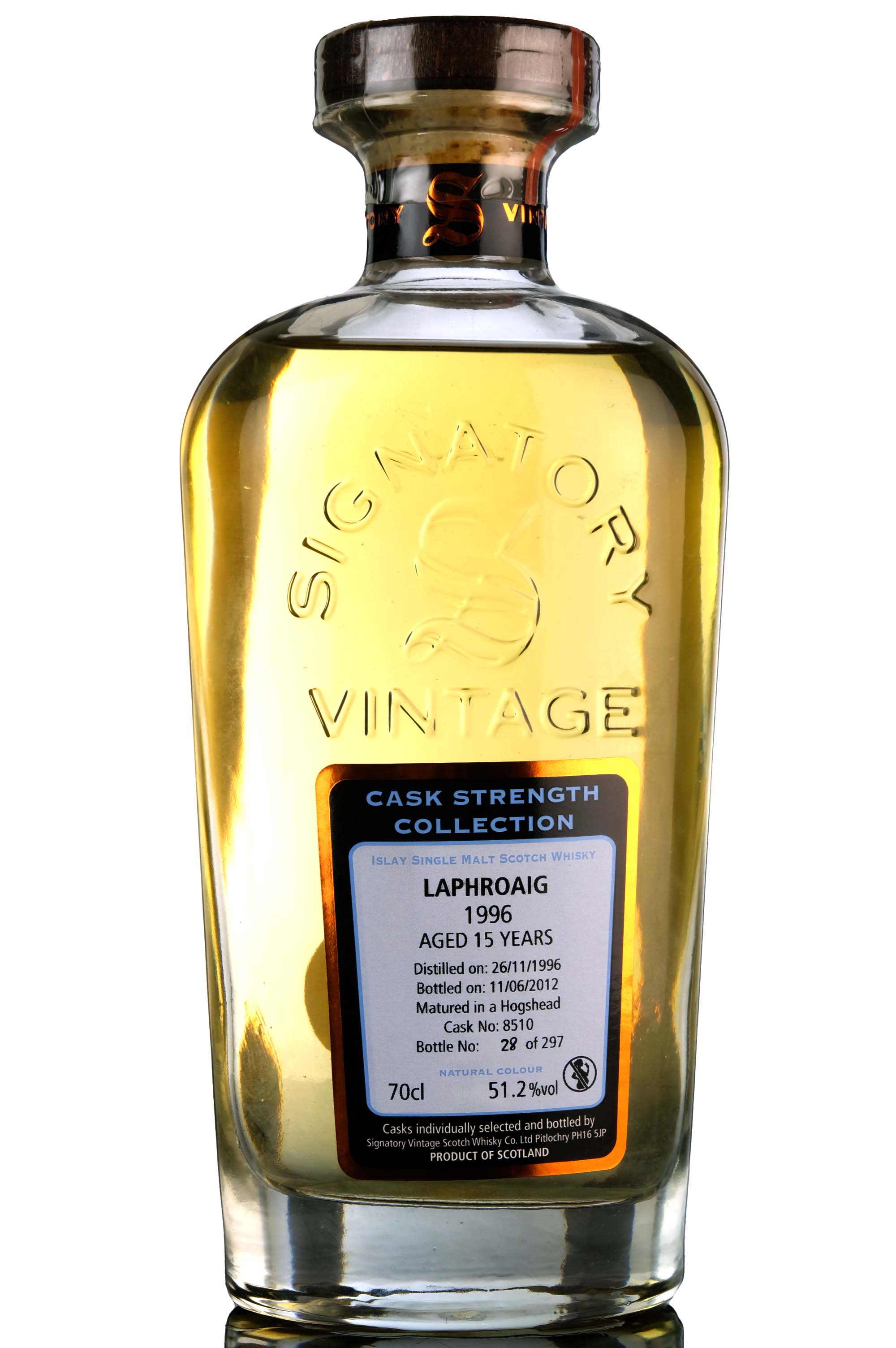 Laphroaig 1996-2012 - 15 Year Old - Signatory Vintage - Cask Strength Collection - Single 