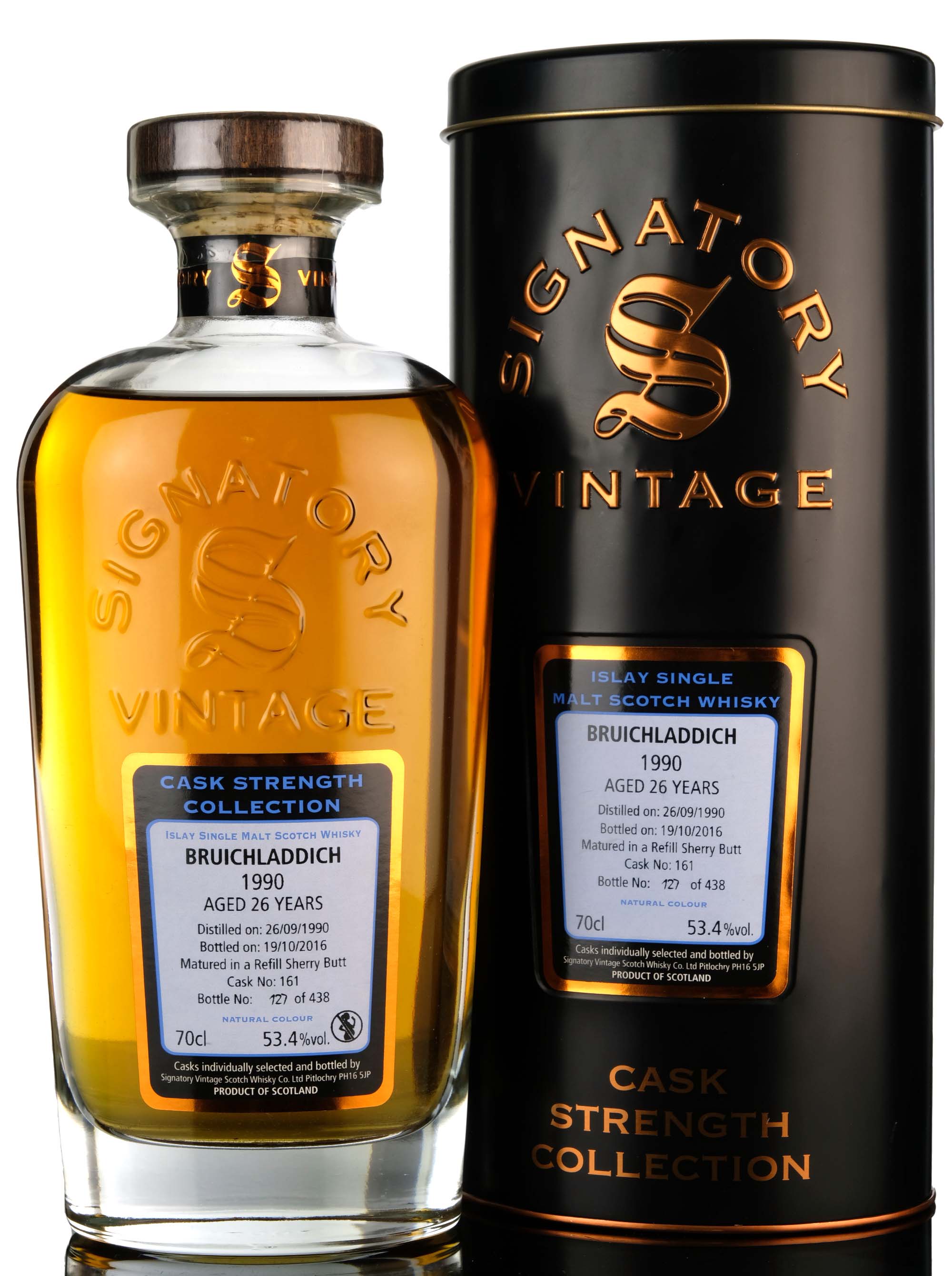 Bruichladdich 1990-2016 - 26 Year Old - Signatory Vintage - Cask Strength Collection - Sin