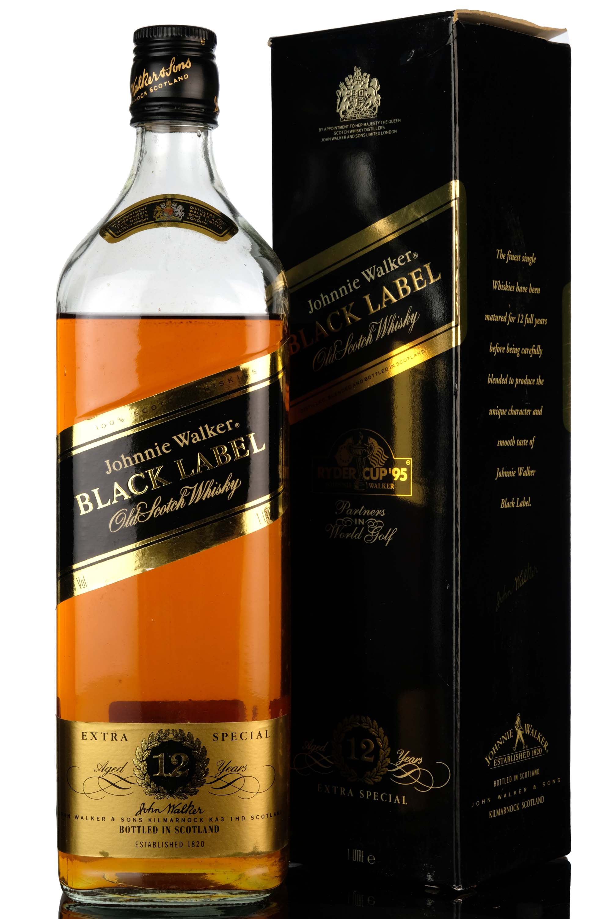 Johnnie Walker 12 Year Old - Black Label - Extra Special - 1980s - 1 Litre