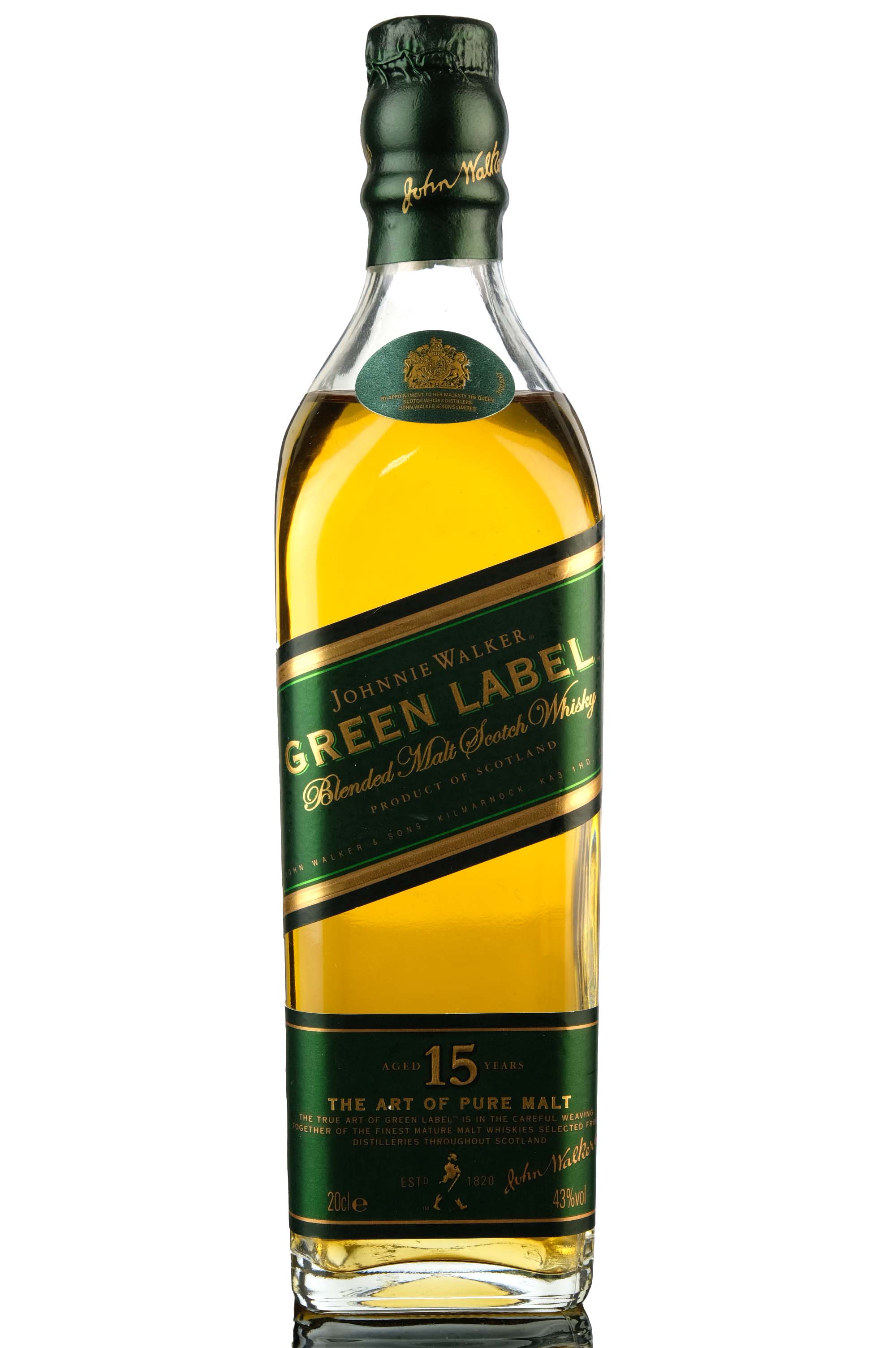 Johnnie Walker 15 Year Old - Green Label - Quarter Bottle