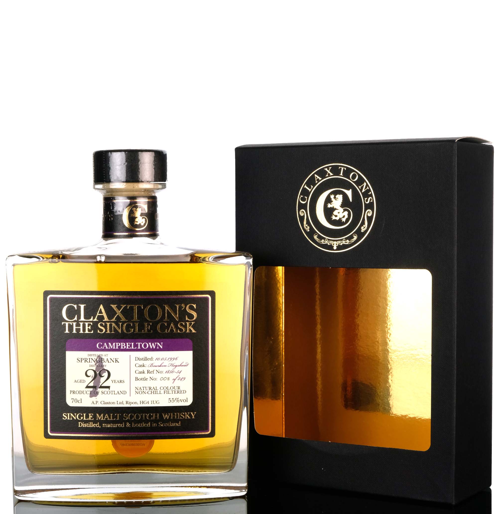 Springbank 1996-2018 - 22 Year Old - Claxtons - Single Cask 1850-54