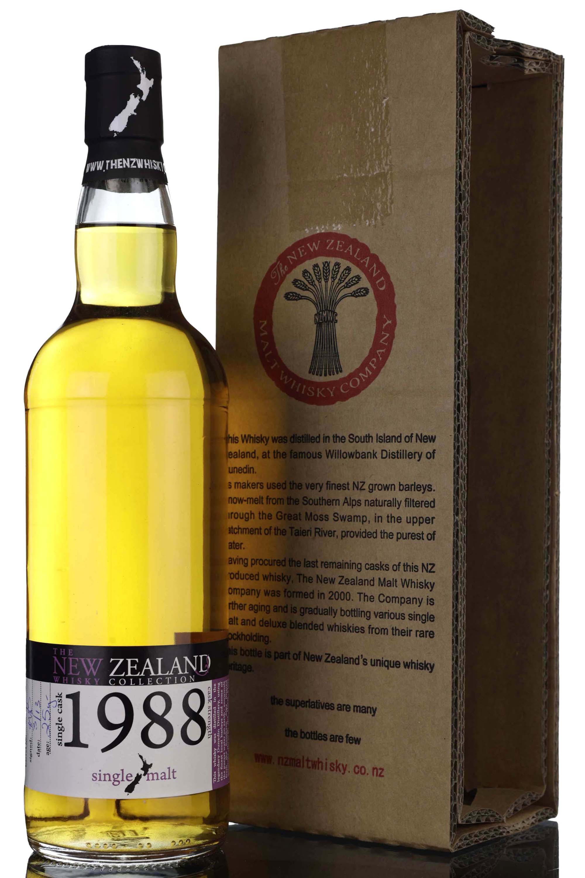 Willowbank Dunedin 1988-2013 - 25 Year Old - The New Zealand Whisky Collection - Single Ca
