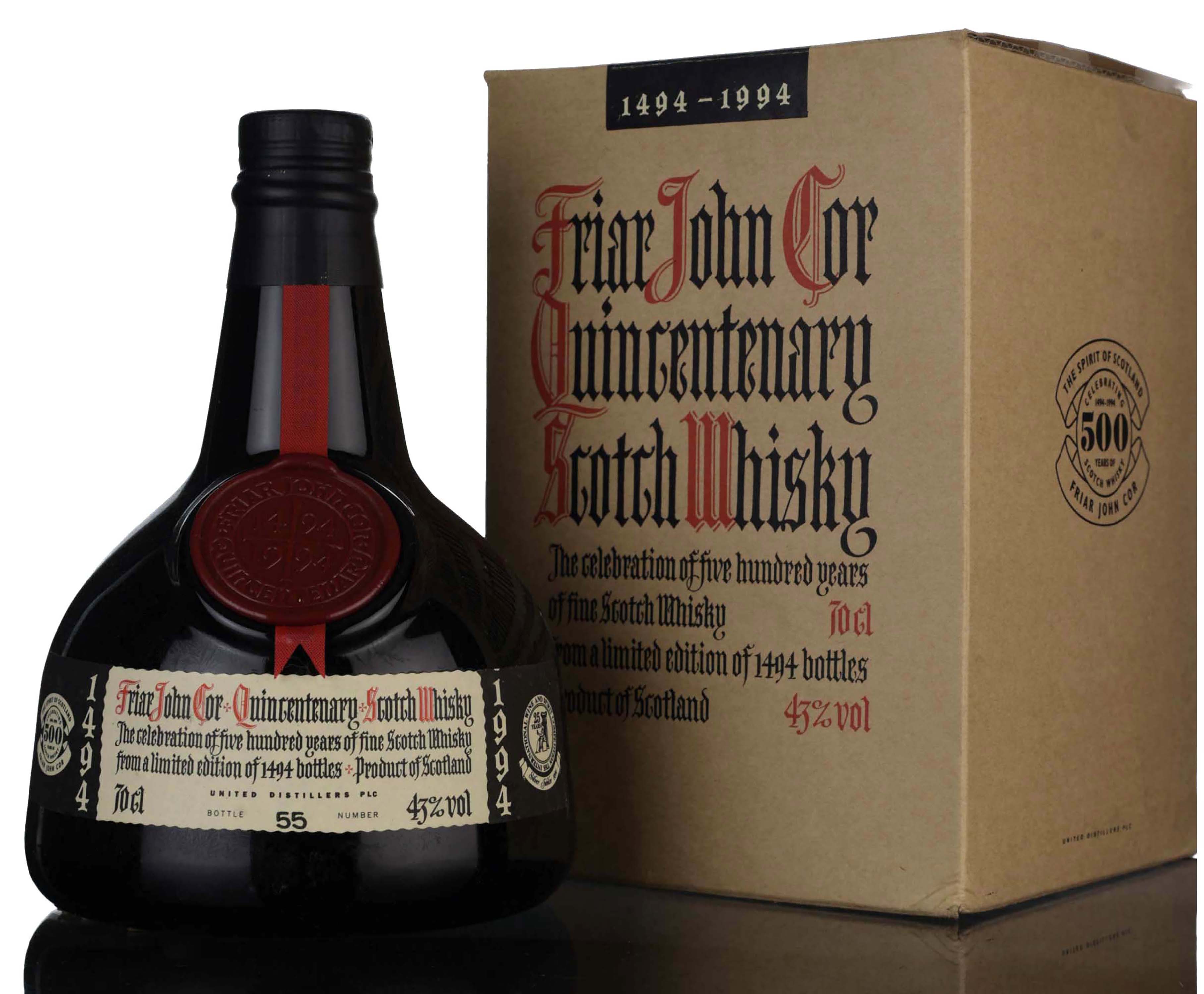 Friar John Cor Quincentenary Of Scotch Whisky 1494-1994