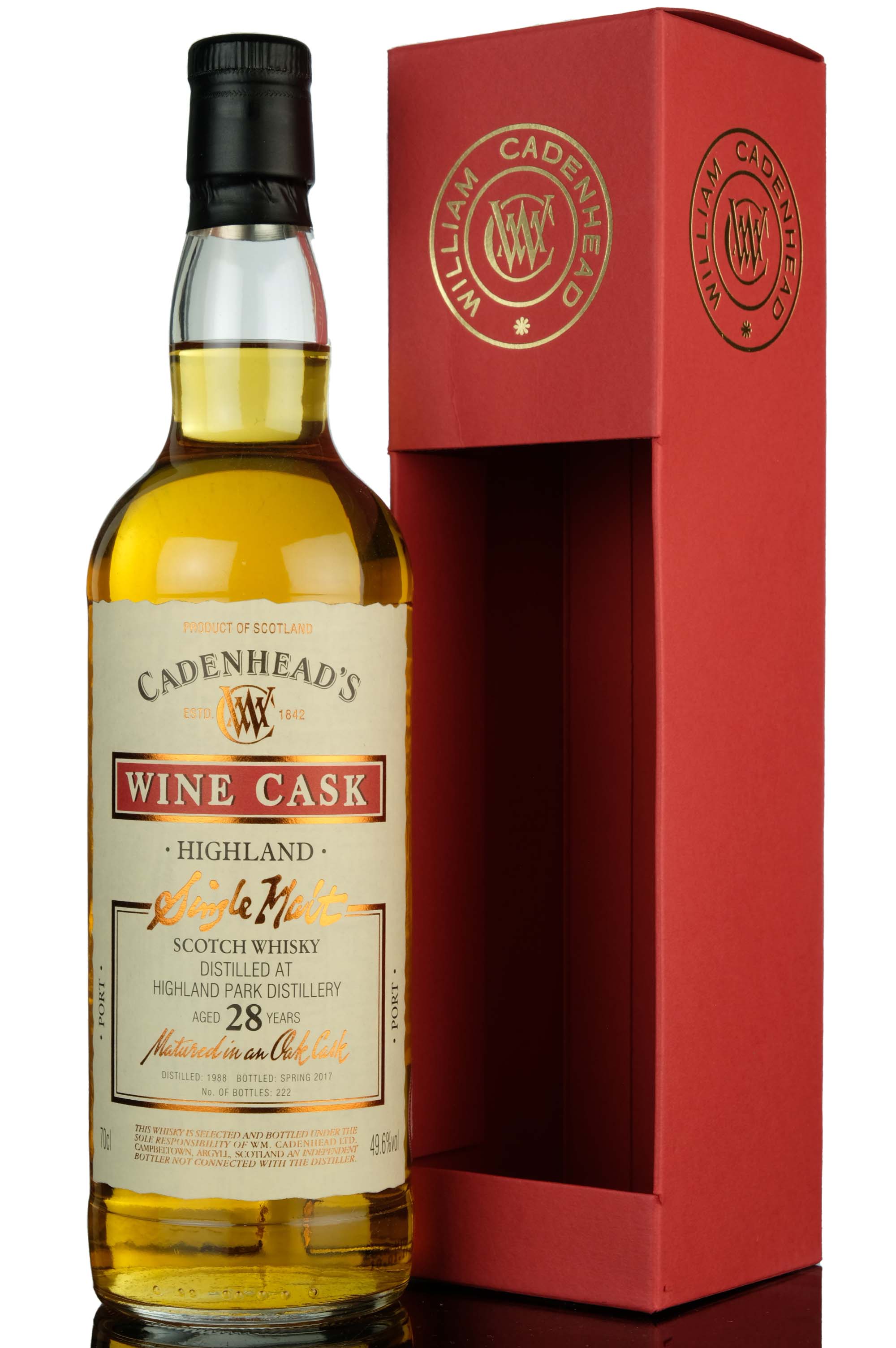 Highland Park 1988-2017 - 28 Year Old - Cadenheads Wine Cask - Single Cask