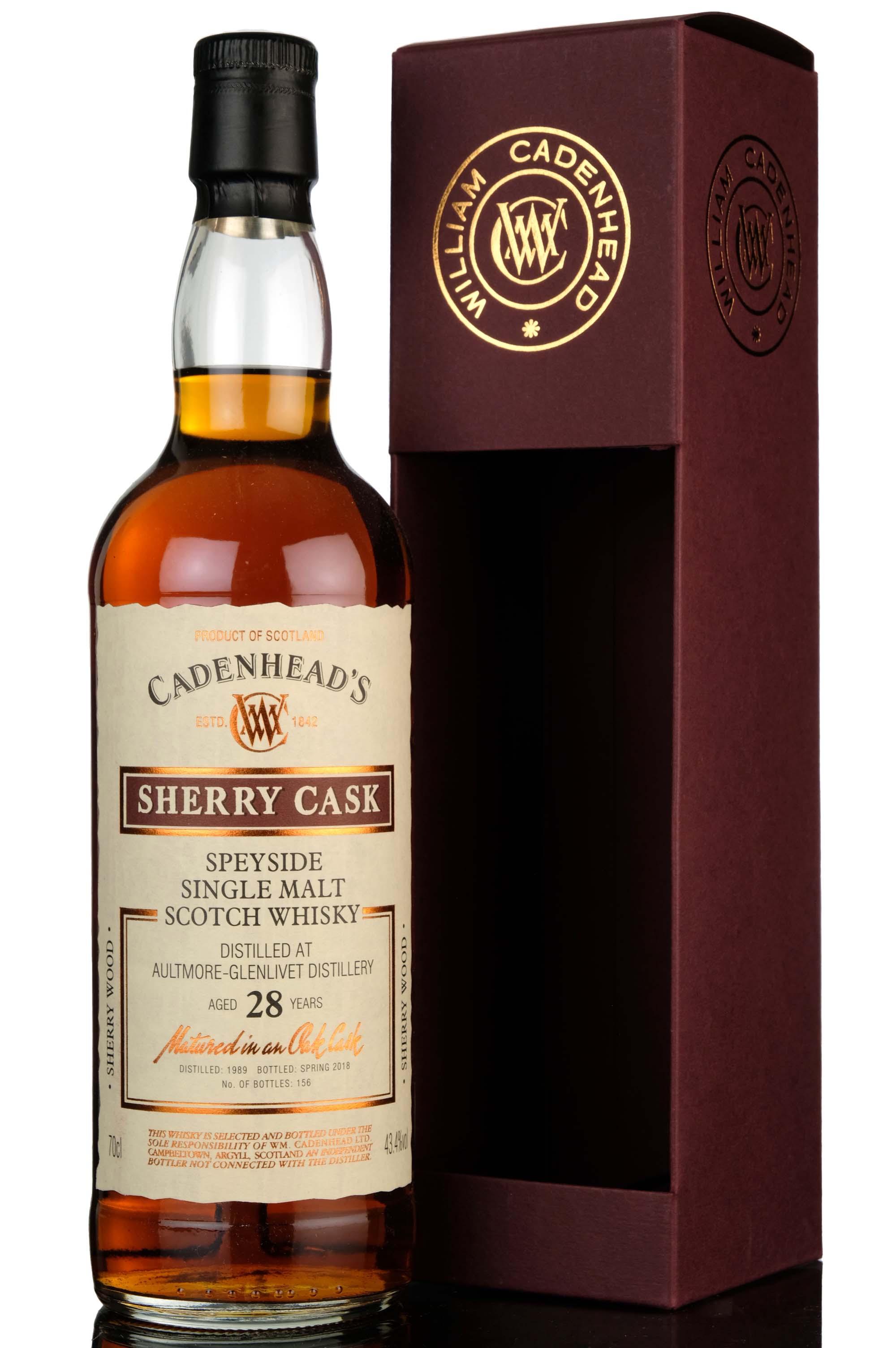 Aultmore 1989-2018 - 28 Year Old - Cadenheads Sherry Cask - Single Cask