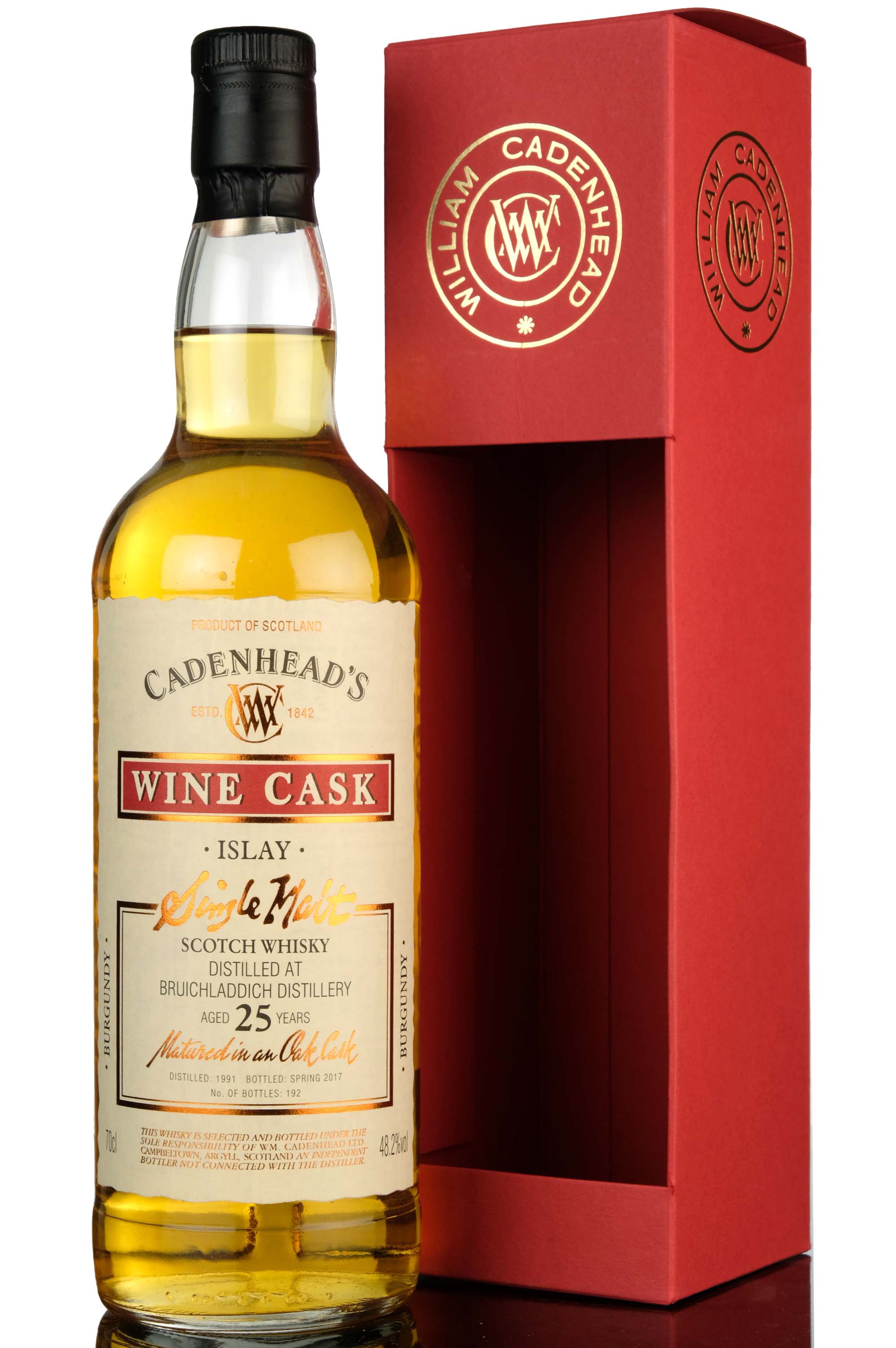 Bruichladdich 1991-2017 - 25 Year Old - Cadenheads Wine Cask - Single Cask