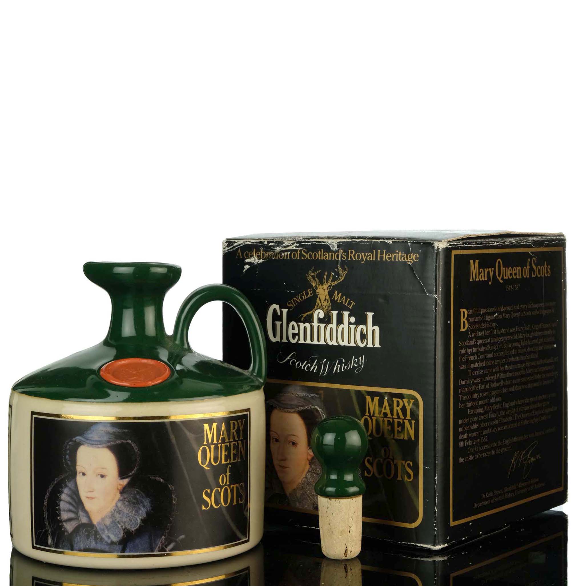 Glenfiddich Scotlands Royal Heritage - Mary Queen Of Scots Ceramic - 1980s