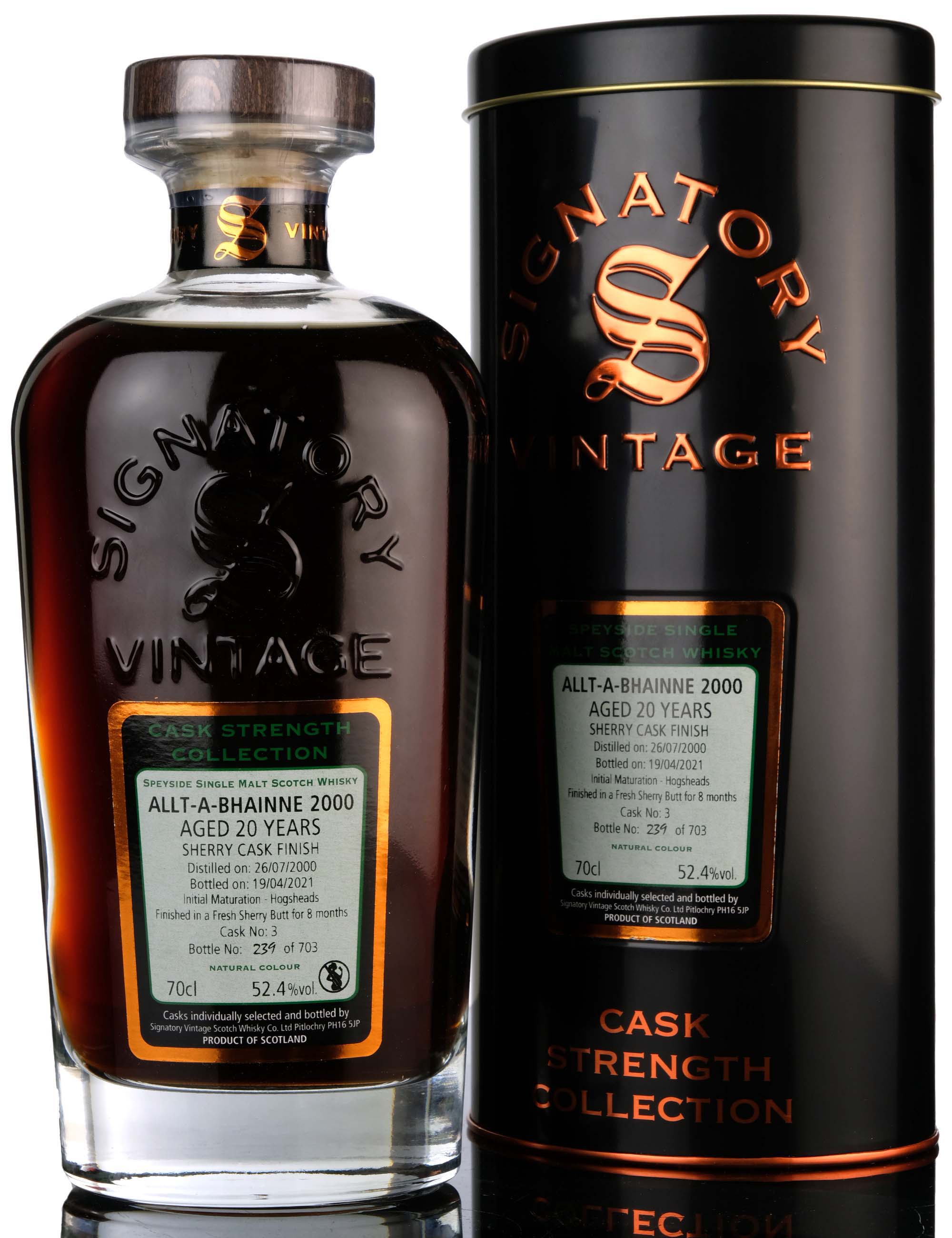Allt-A-Bhainne 2000-2021 - 20 Year Old - Signatory Vintage Cask Strength Collection - Sing