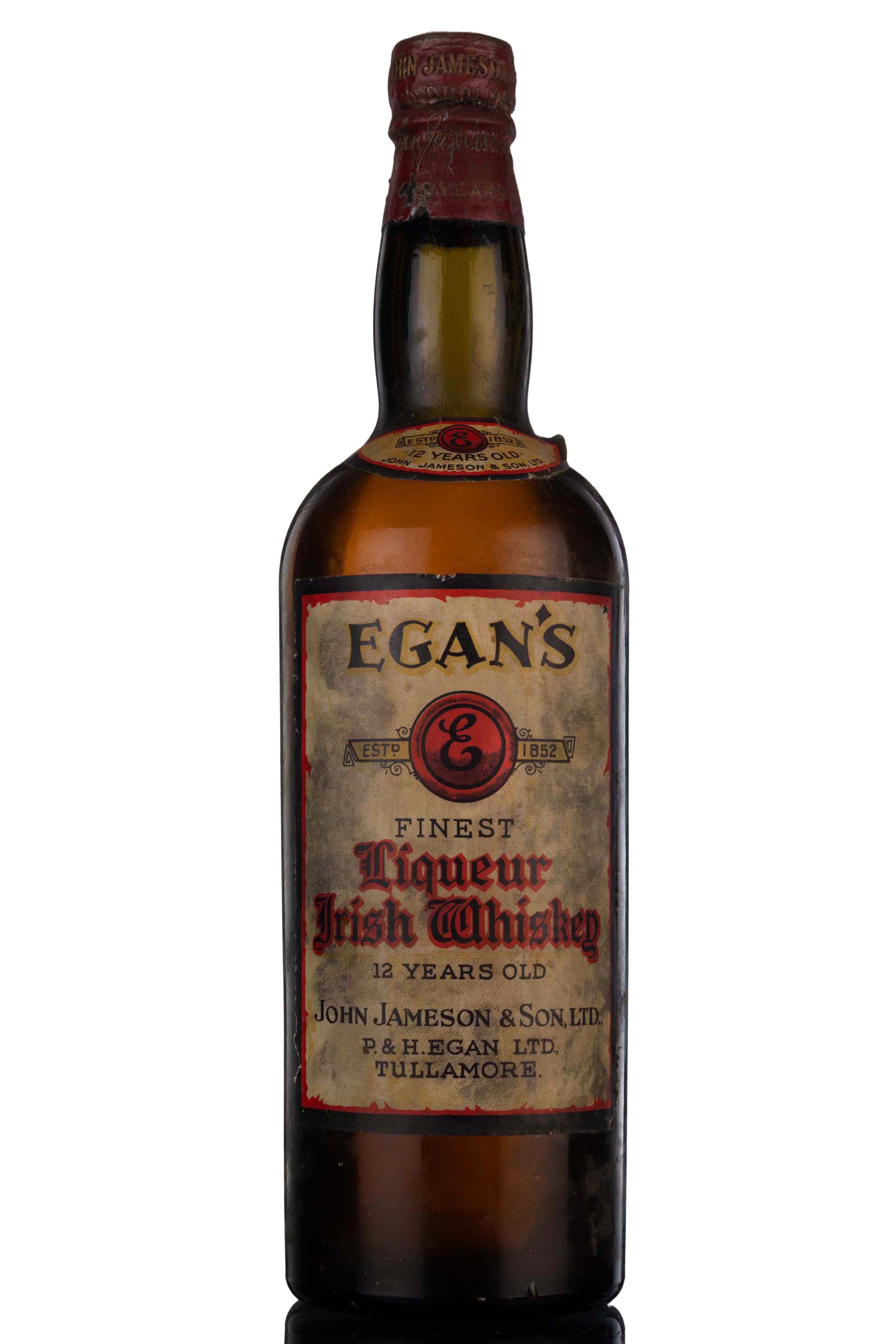 Egan's 12 Year Old - Finest Liqueur Irish Whiskey - John Jameson & Son Ltd - 1950s