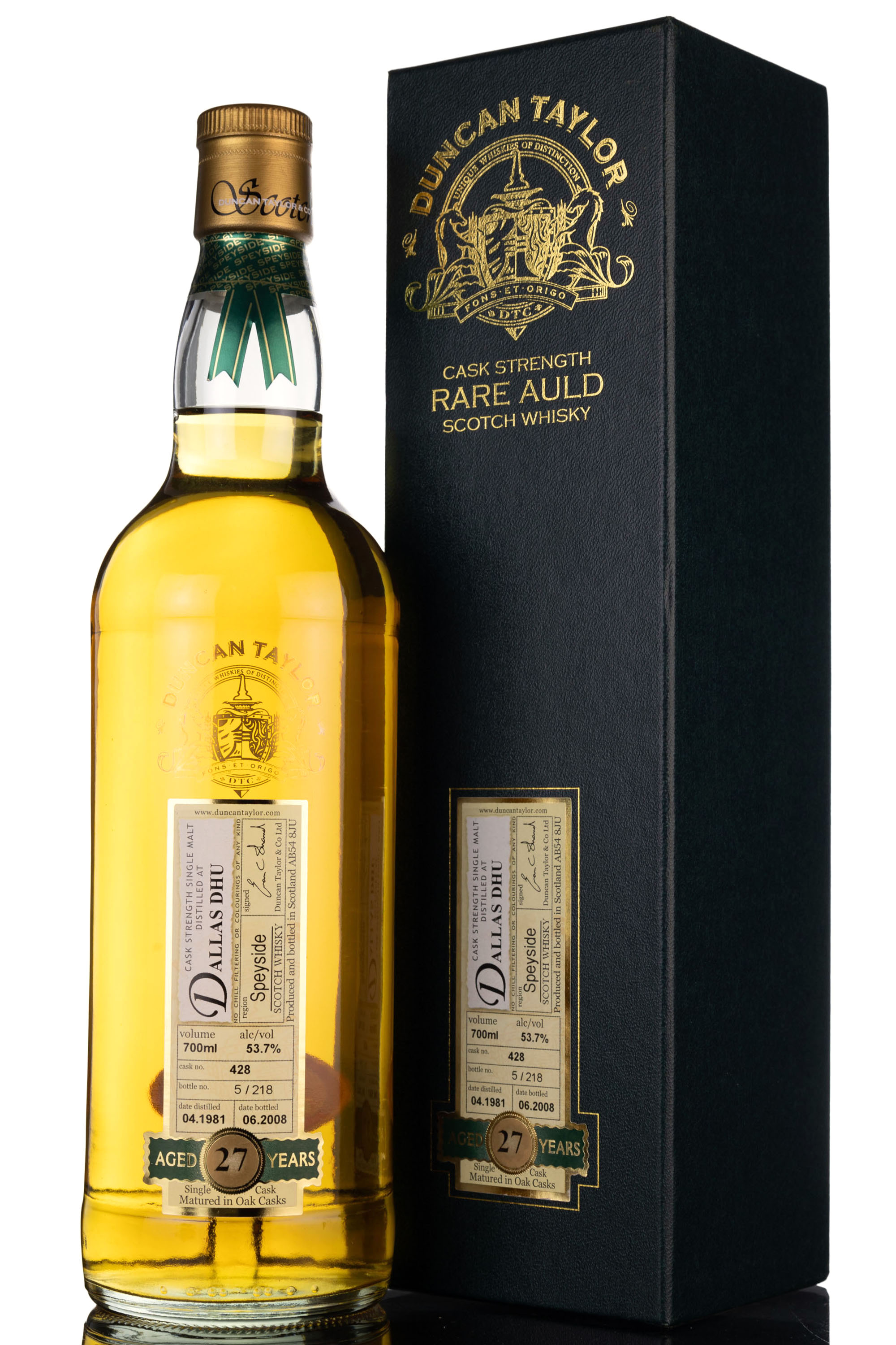 Dallas Dhu 1981-2008 - 27 Year Old - Duncan Taylor - Rare Auld - Single Cask 428