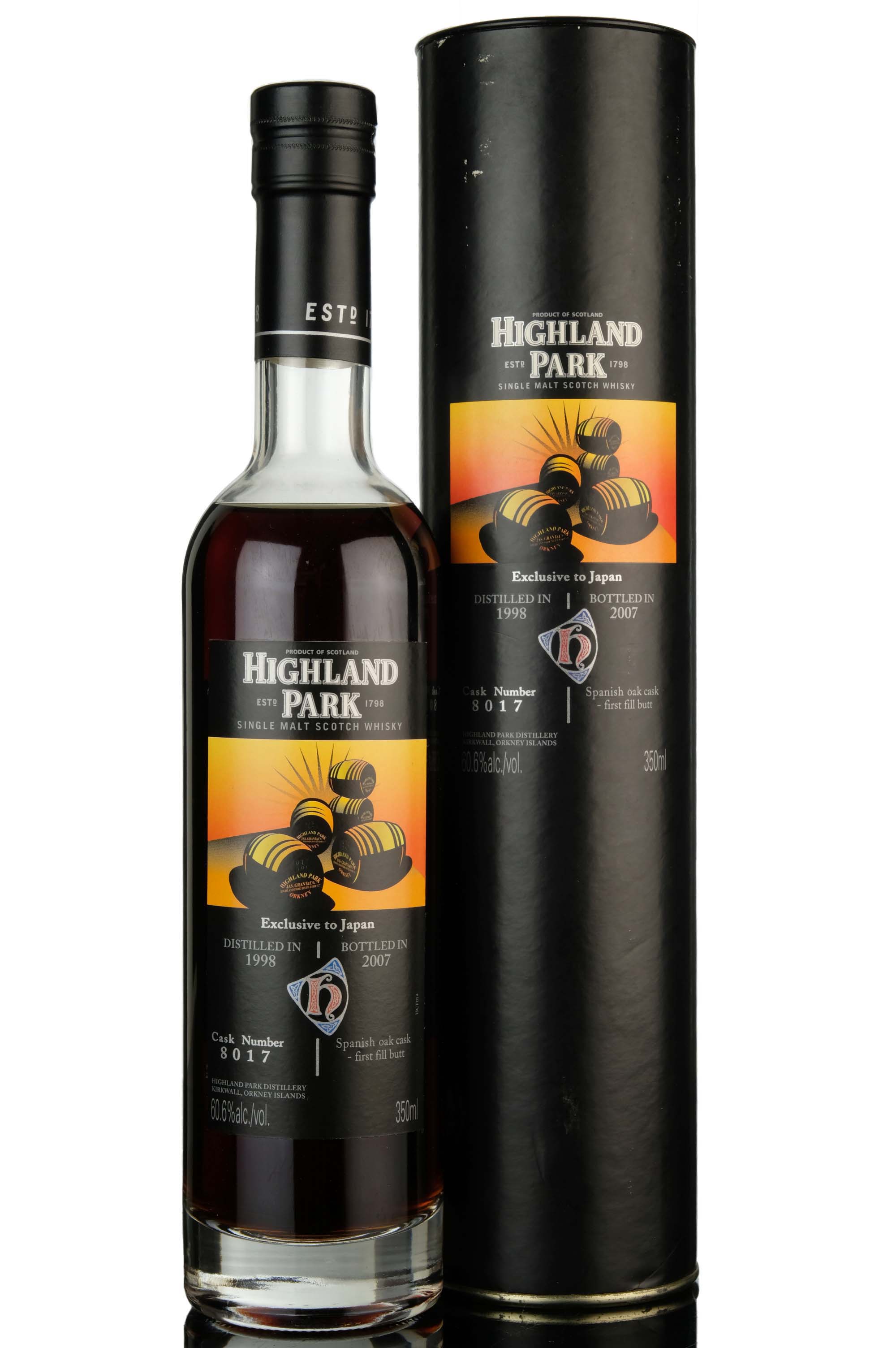Highland Park 1998-2007 - Single Cask 8017 - Exclusive to Japan - Half Bottle