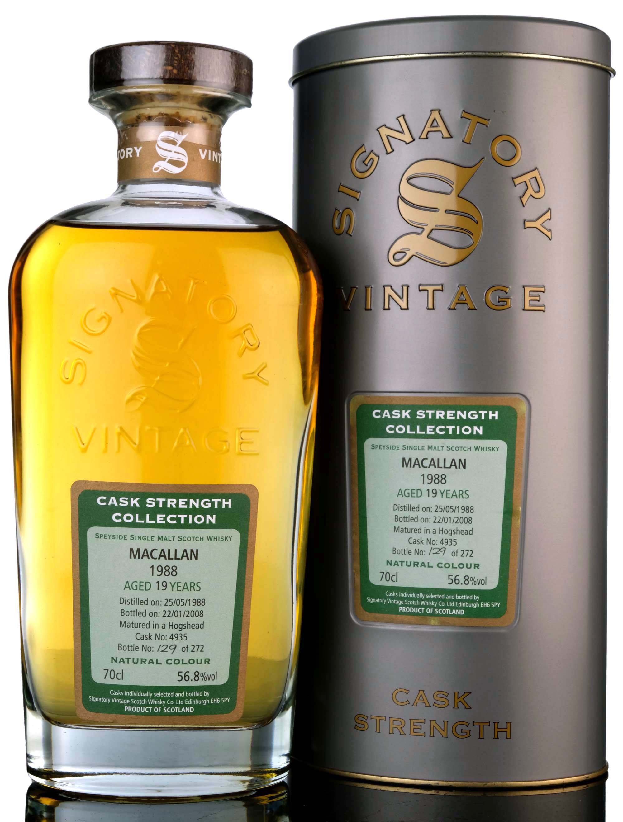 Macallan 1988-2008 - 19 Year Old - Signatory Vintage - Cask Strength Collection - Single C