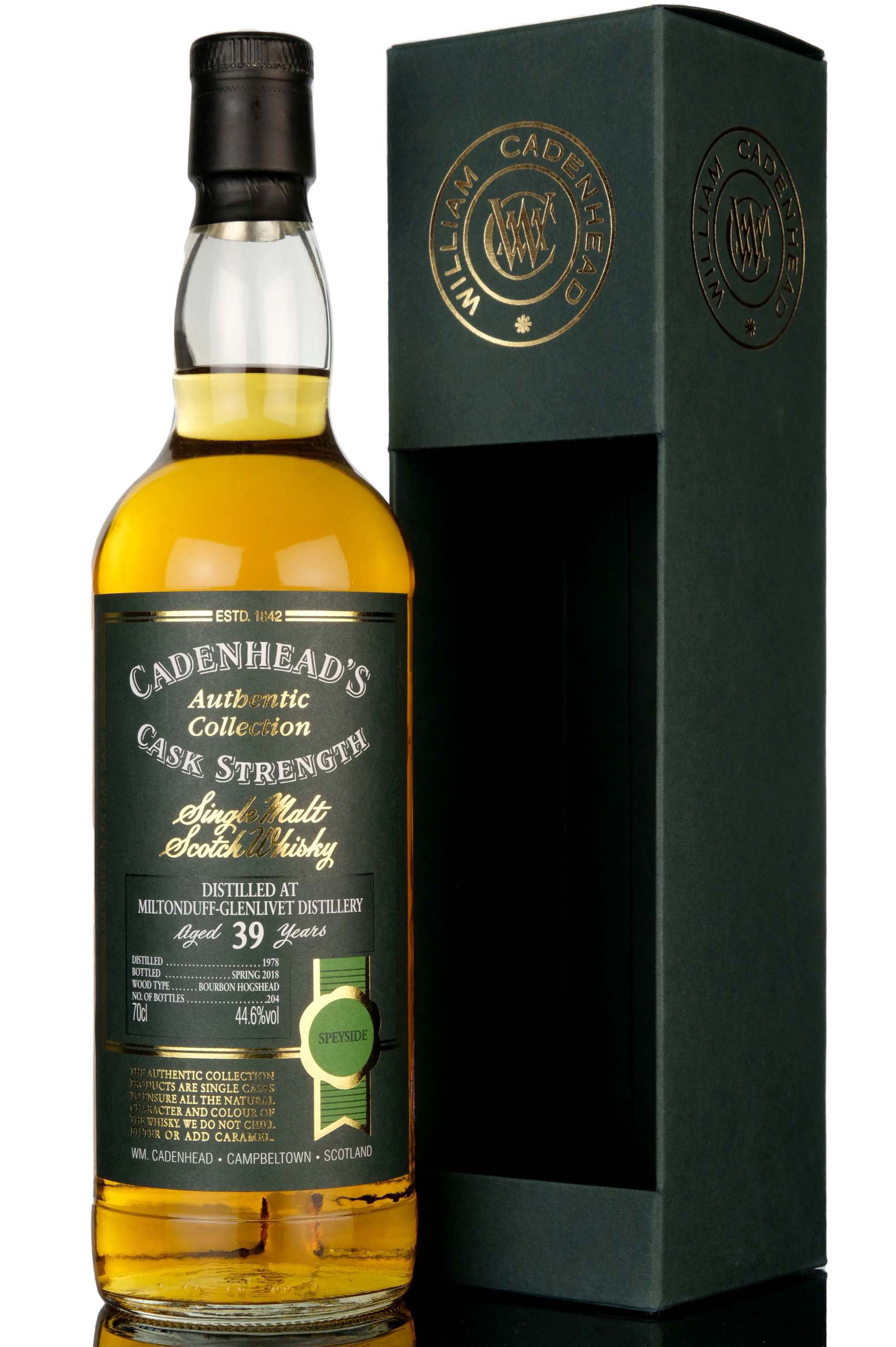 Miltonduff 1978-2018 - 39 Year Old - Cadenheads Authentic Collection - Single Cask