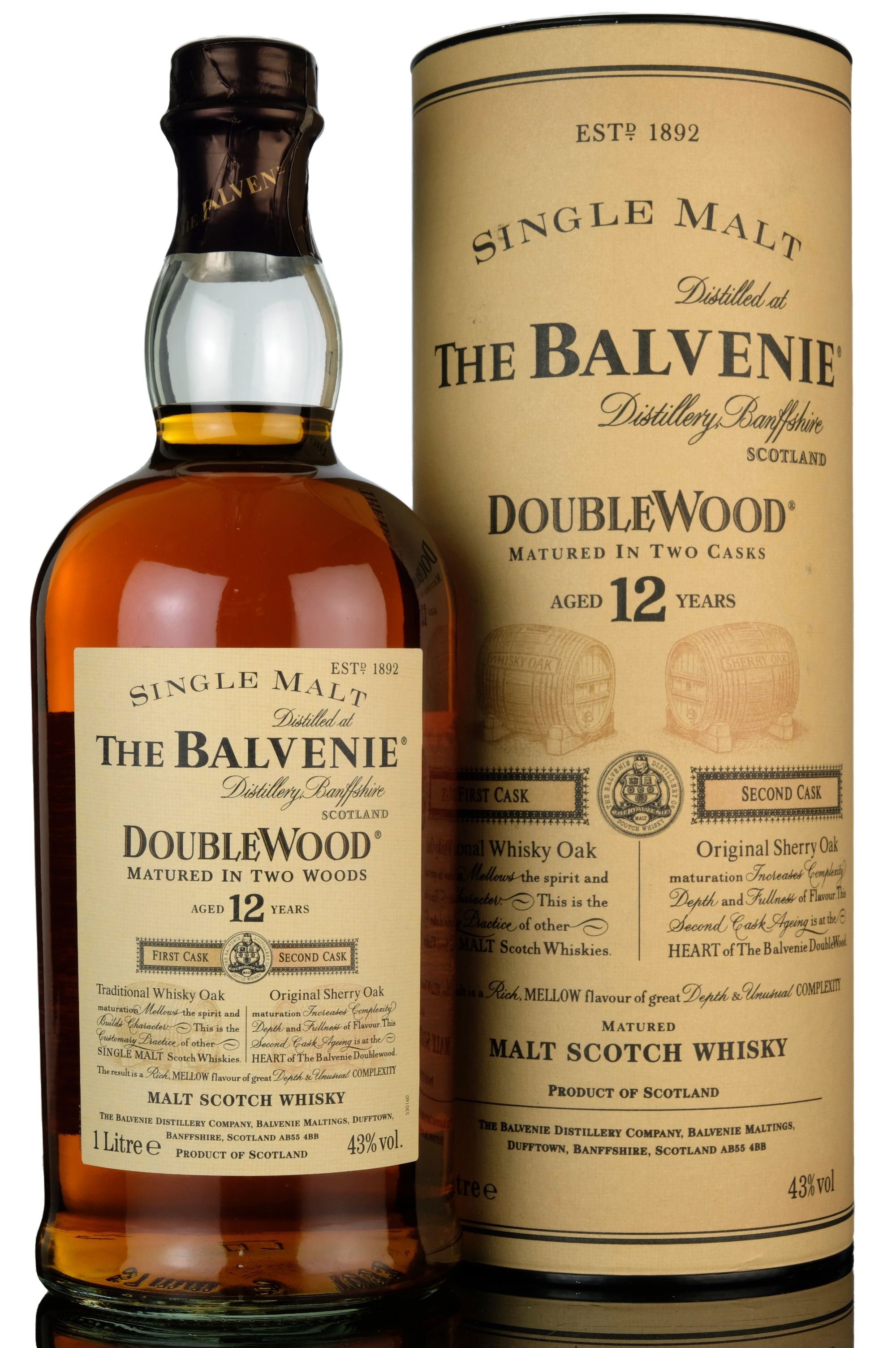 Balvenie 12 Year Old - Doublewood - Early 2000s - 1 Litre