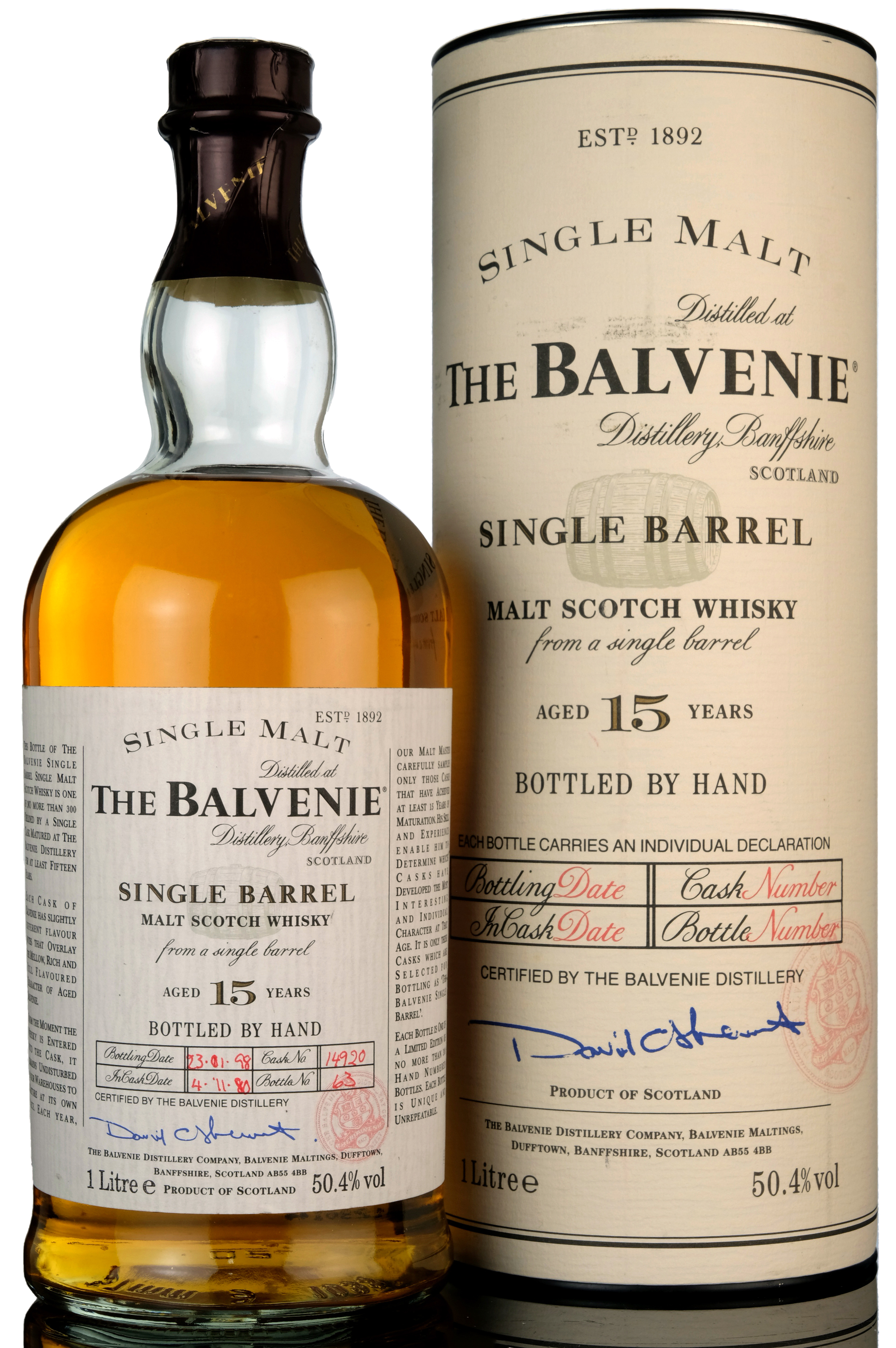 Balvenie 1980-1998 - 15 Year Old - Single Barrel 14920 - 1 Litre