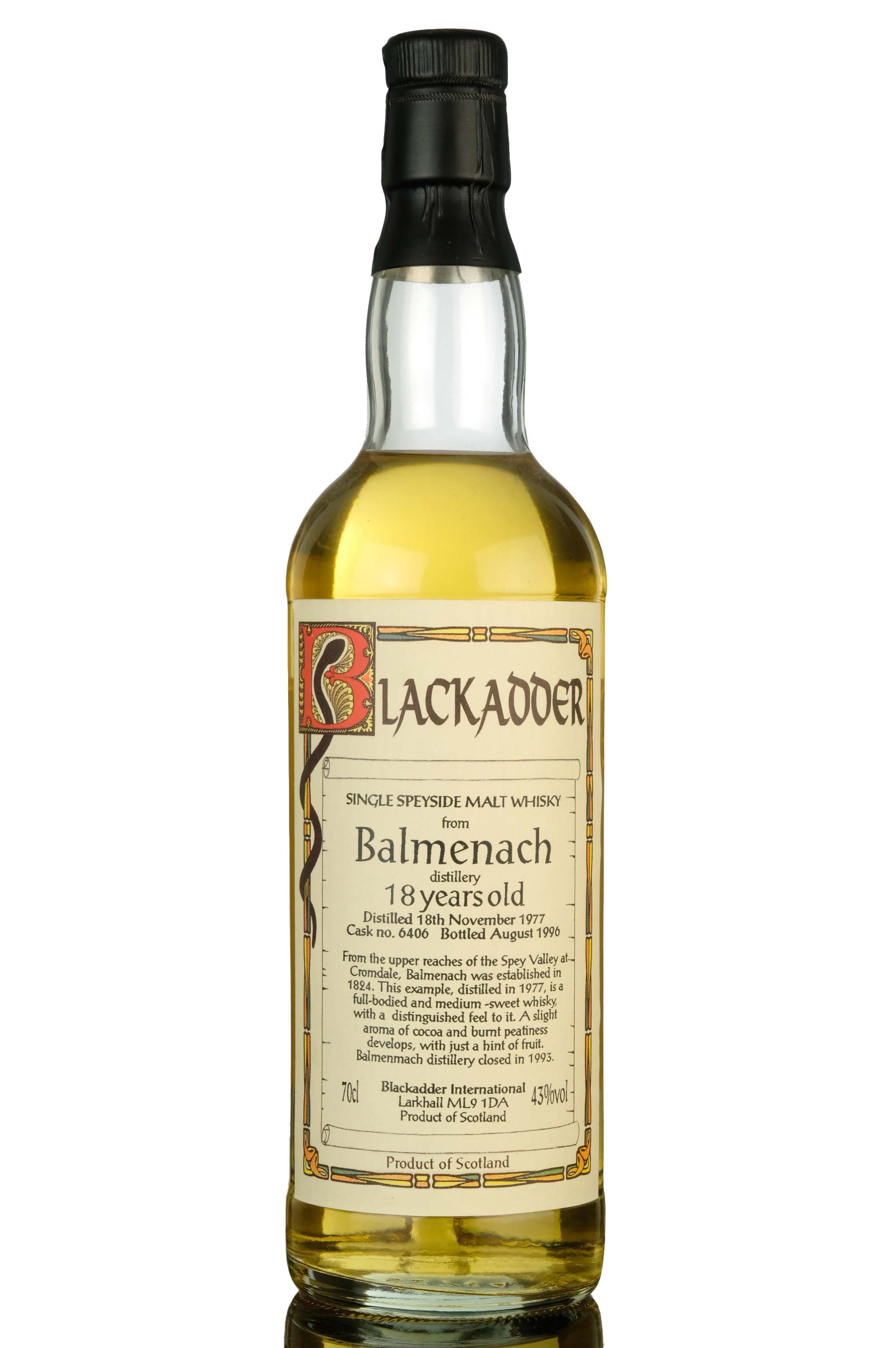 Balmenach 1977-1996 - 18 Year Old - Blackadder - Single Cask 6406