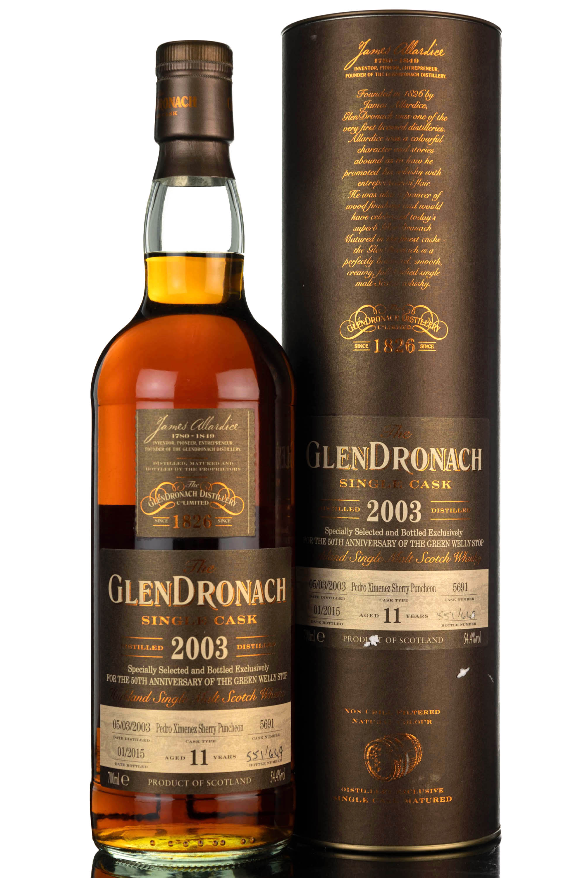 Glendronach 2003-2015 - 11 Year Old - Single Cask 5691 - Green Welly Stop Exclusive