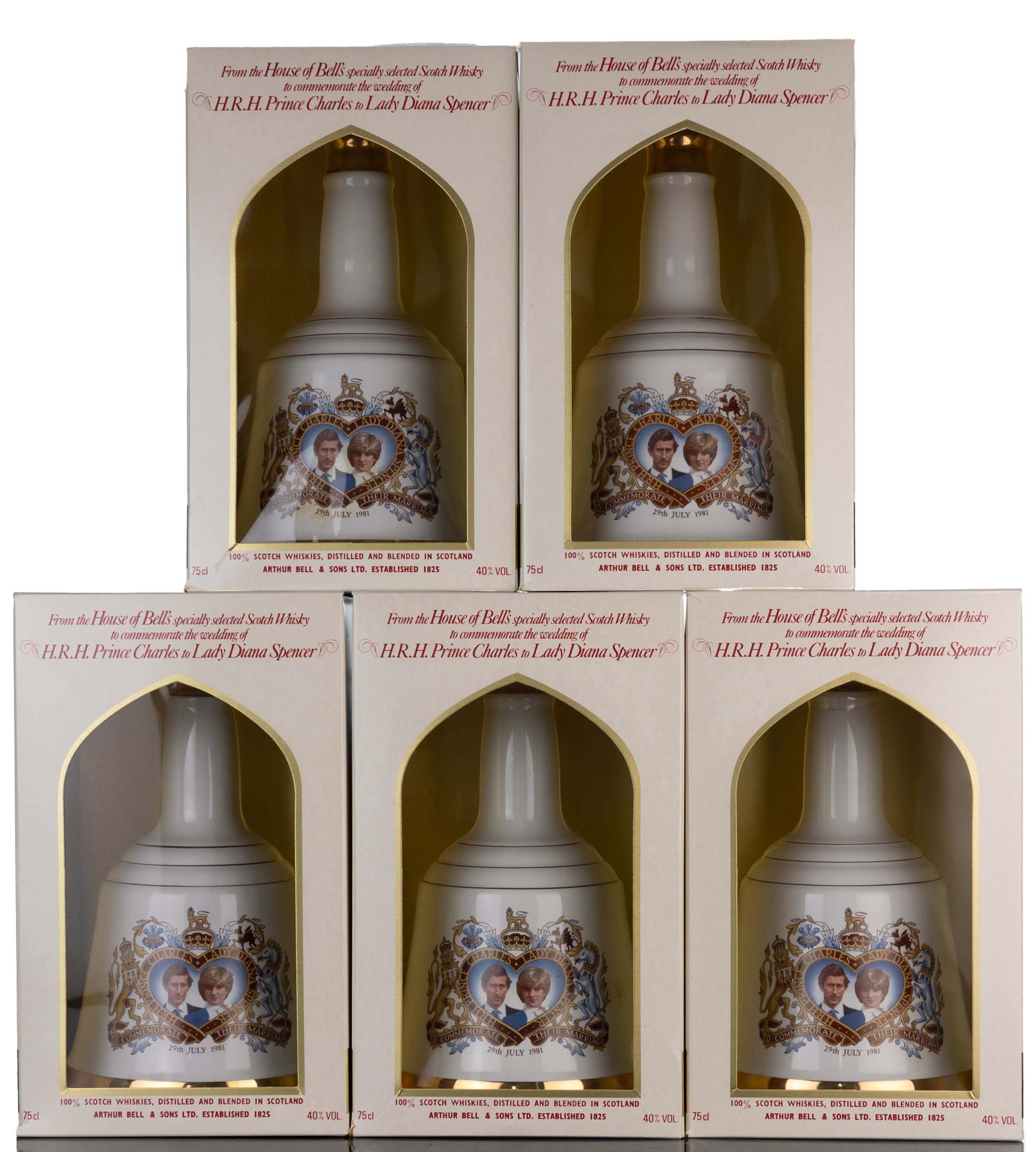 5 x Bells To Commemorate The Marriage Of Prince Charles & Lady Diana