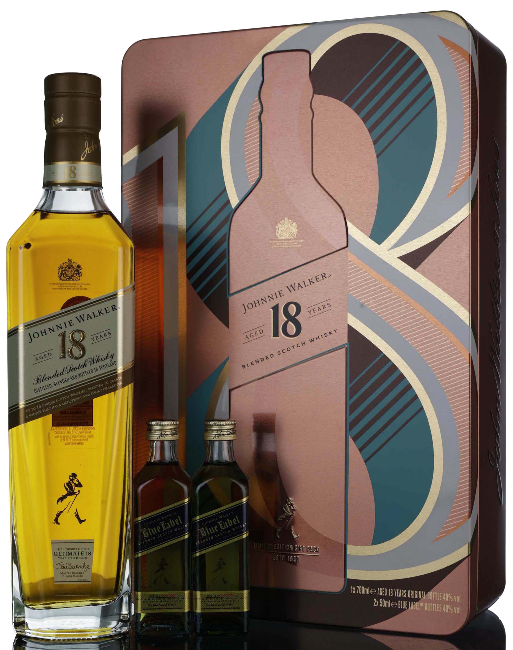 Johnnie Walker 18 Year Old - 2 x Johnnie Walker Blue Label Miniatures