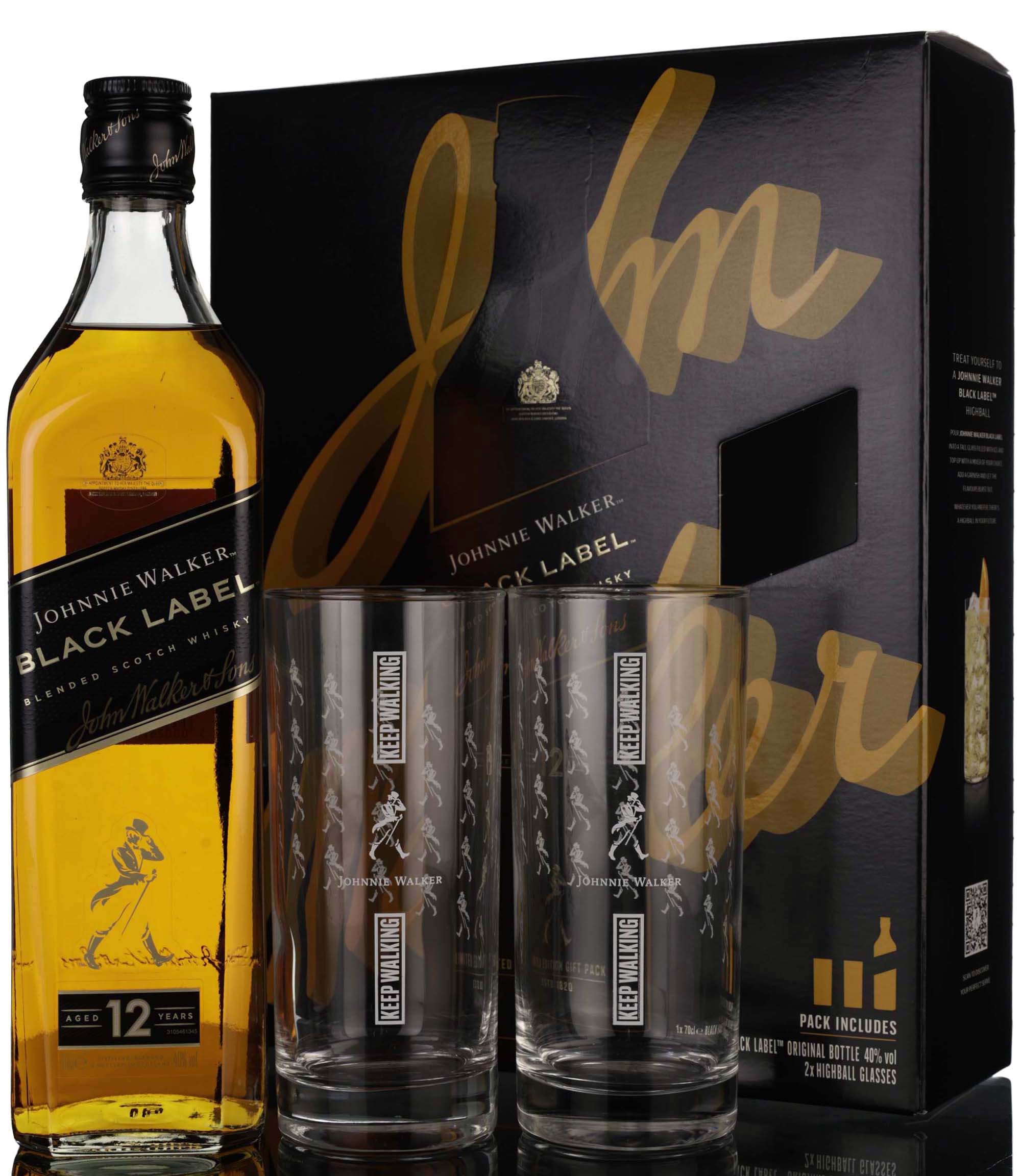 Johnnie Walker 12 Year Old - Black Label - Limited Edition Presentation Set