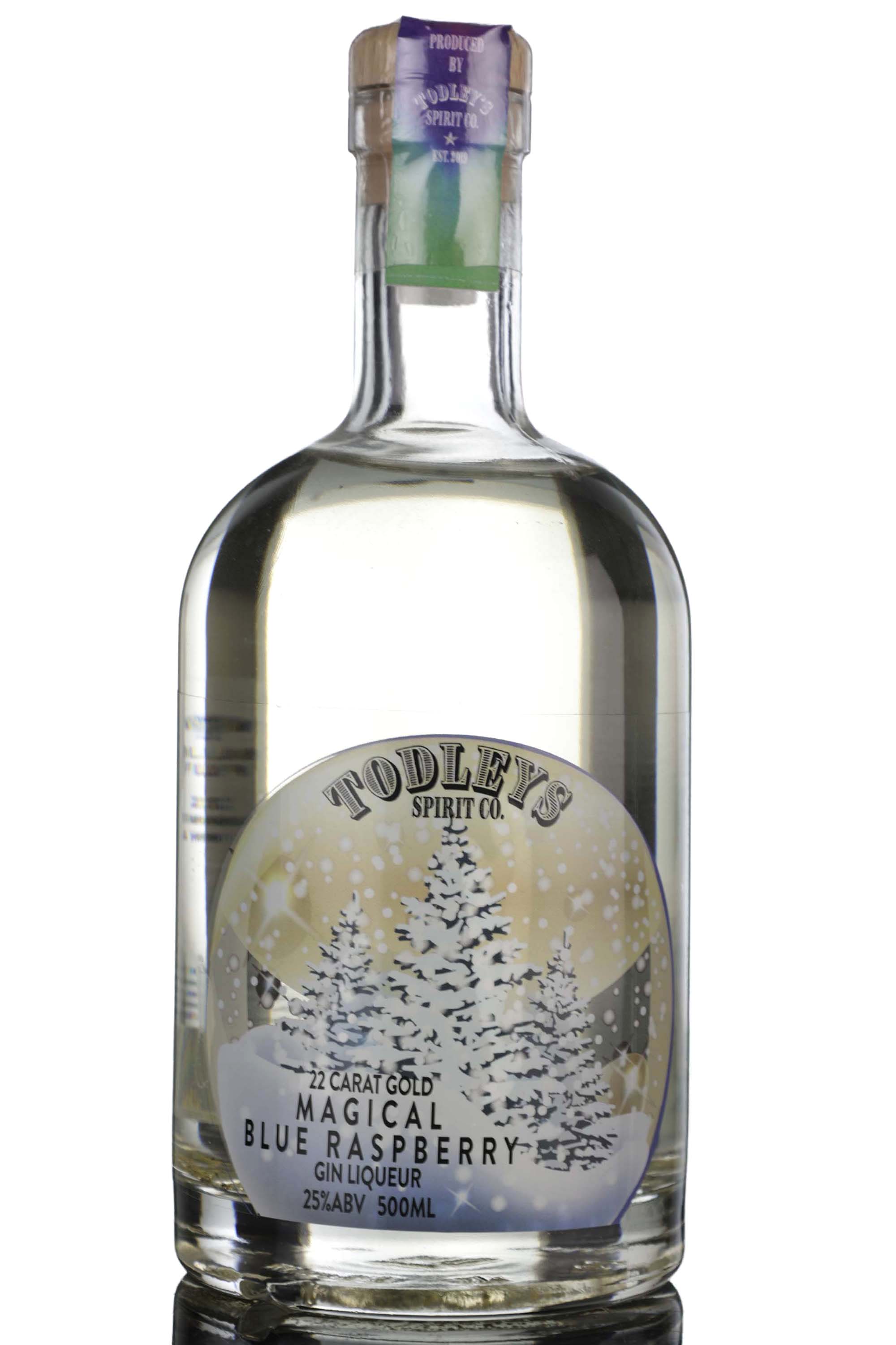 Todleys Magical Blue Raspberry Gin Liqueur - 22 Carat Gold Flakes