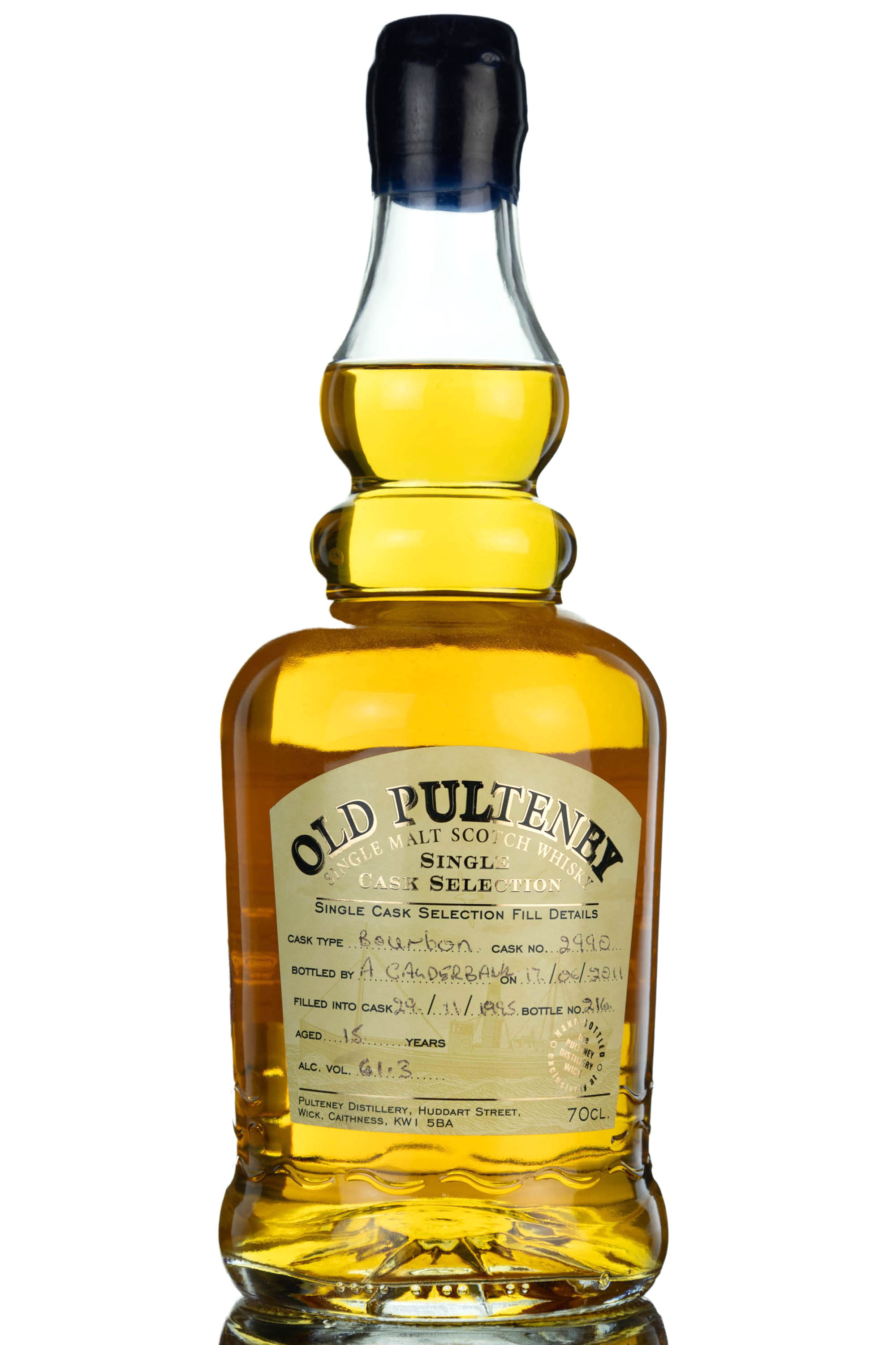Old Pulteney 1995-2011 - 15 Year Old - Single Cask 2990 - Hand Filled