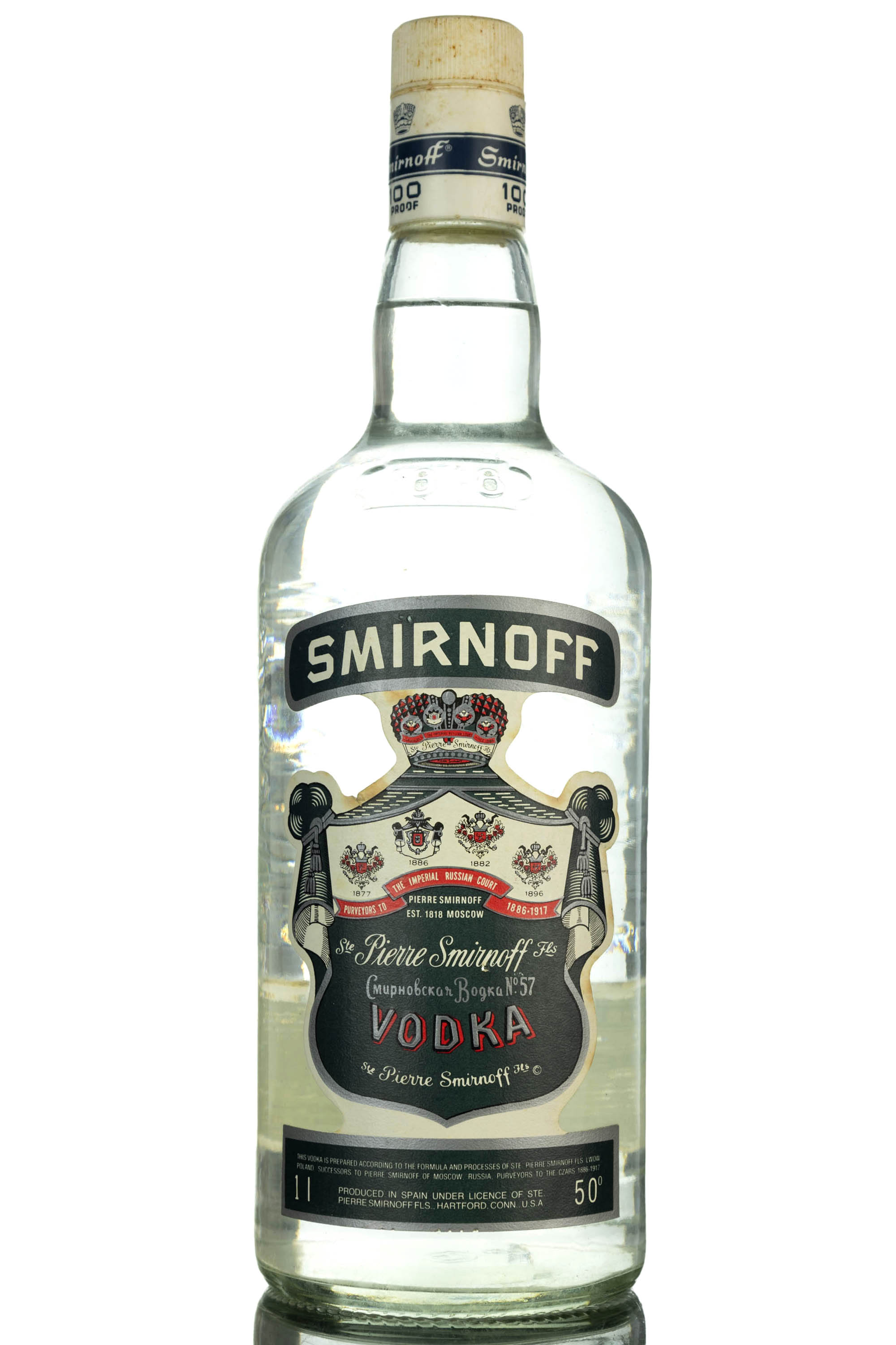 Smirnoff Vodka - 1980s - 100 Proof - 1 Litre