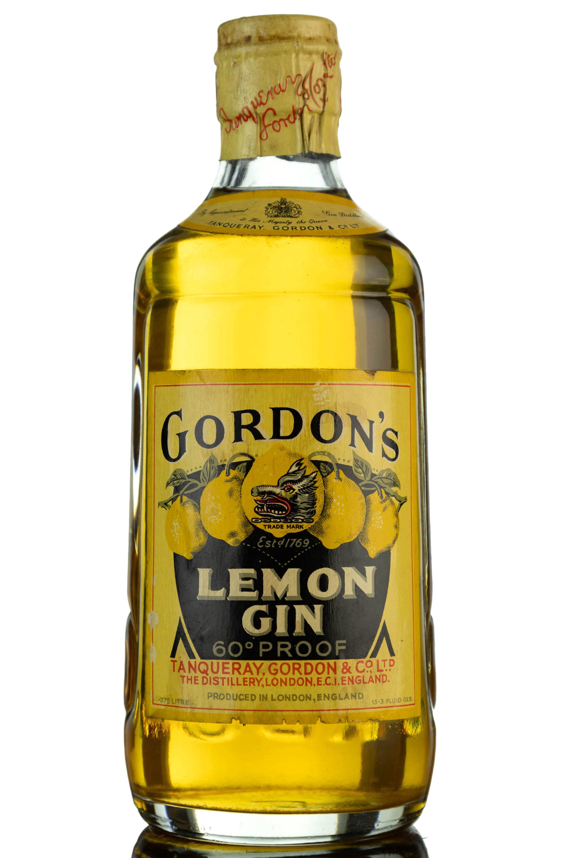 Gordons Lemon Gin - 1960s - Quarter Bottle