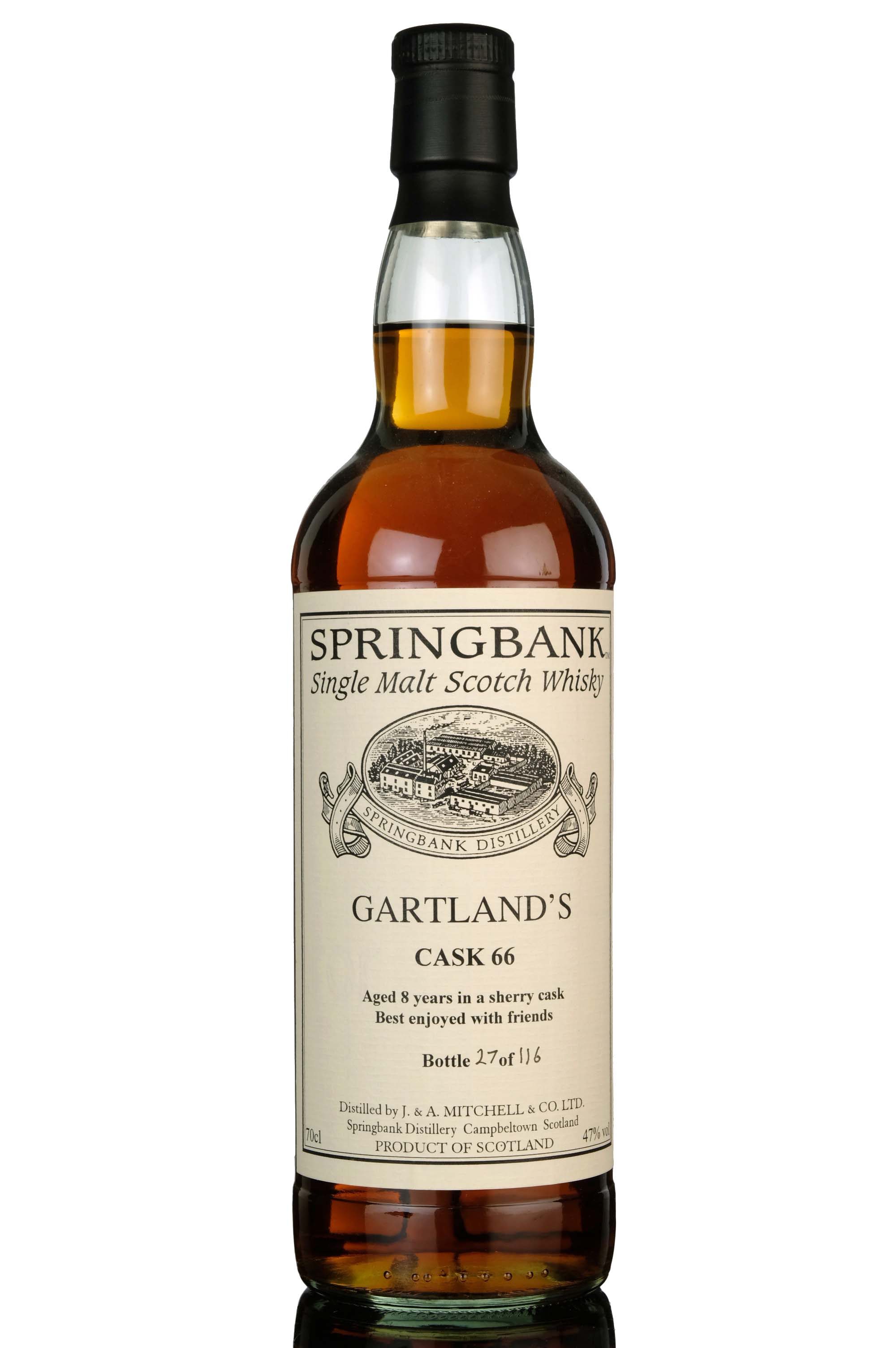 Springbank 8 Year Old - Single Cask 66 - Gartlands Private Bottling