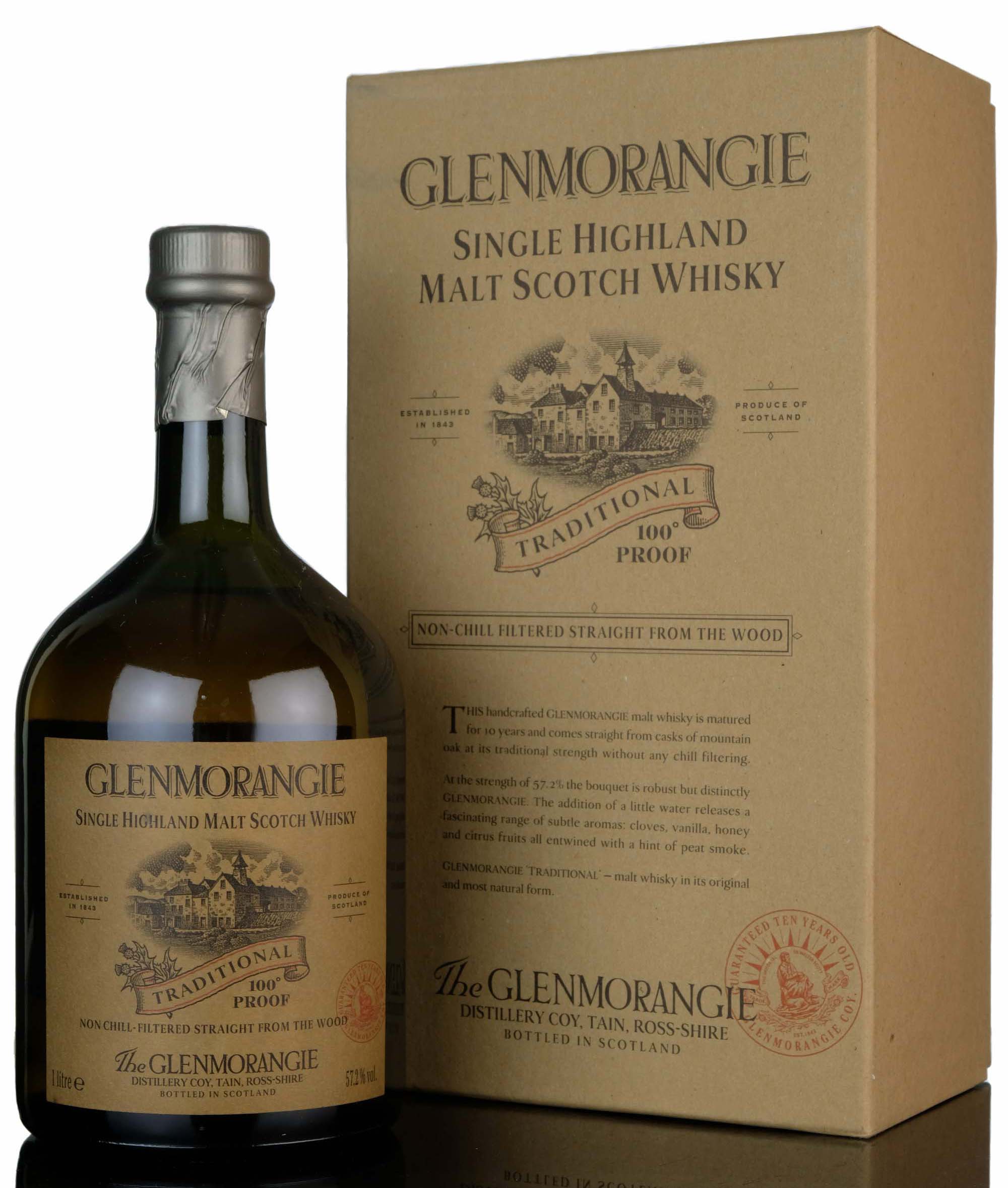 Glenmorangie 10 Year Old - Traditional - Early 2000s - 100 Proof - 1 Litre