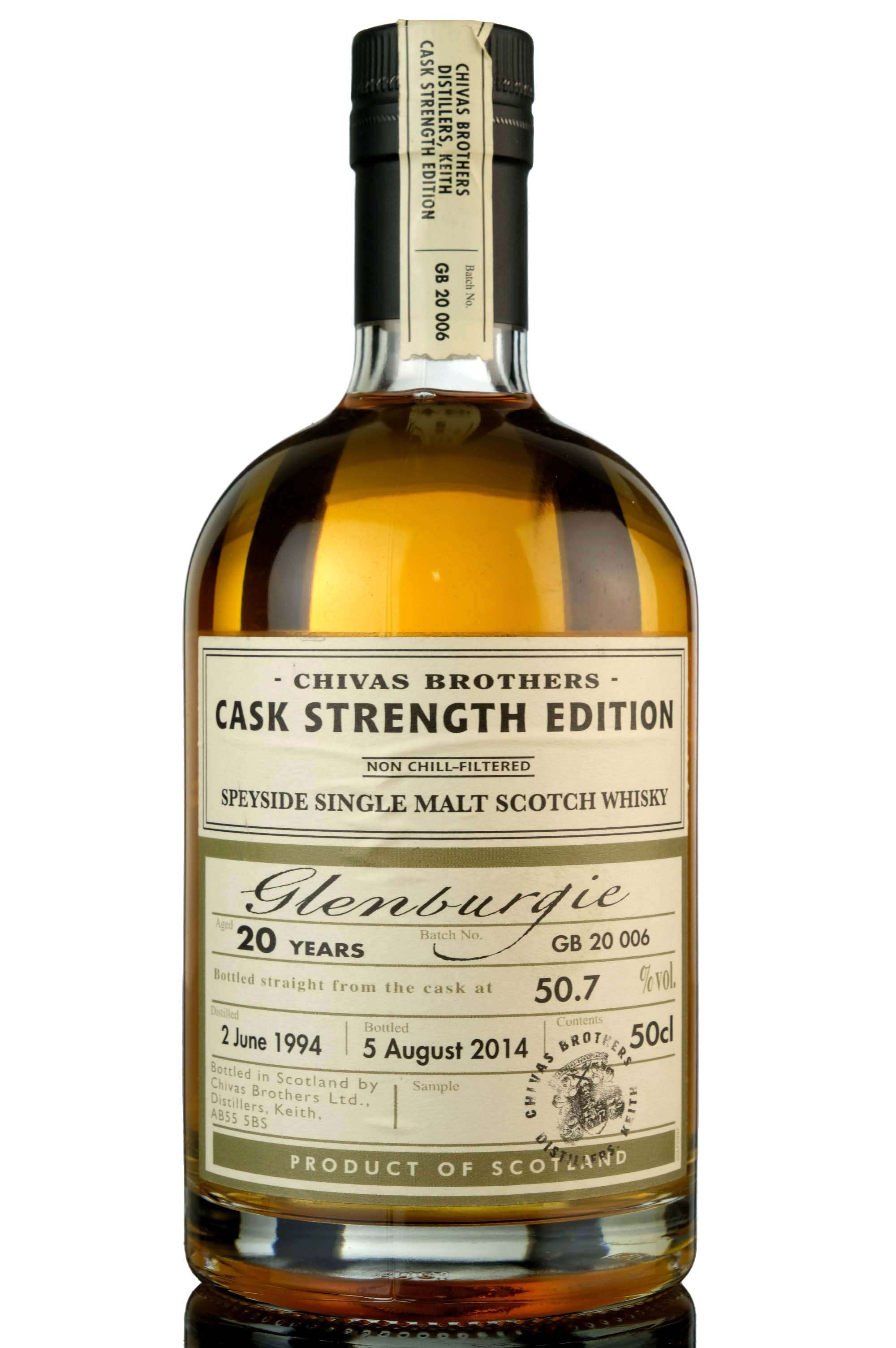Glenburgie 1994-2014 - 20 Year Old -  Chivas Brothers Cask Strength Edition