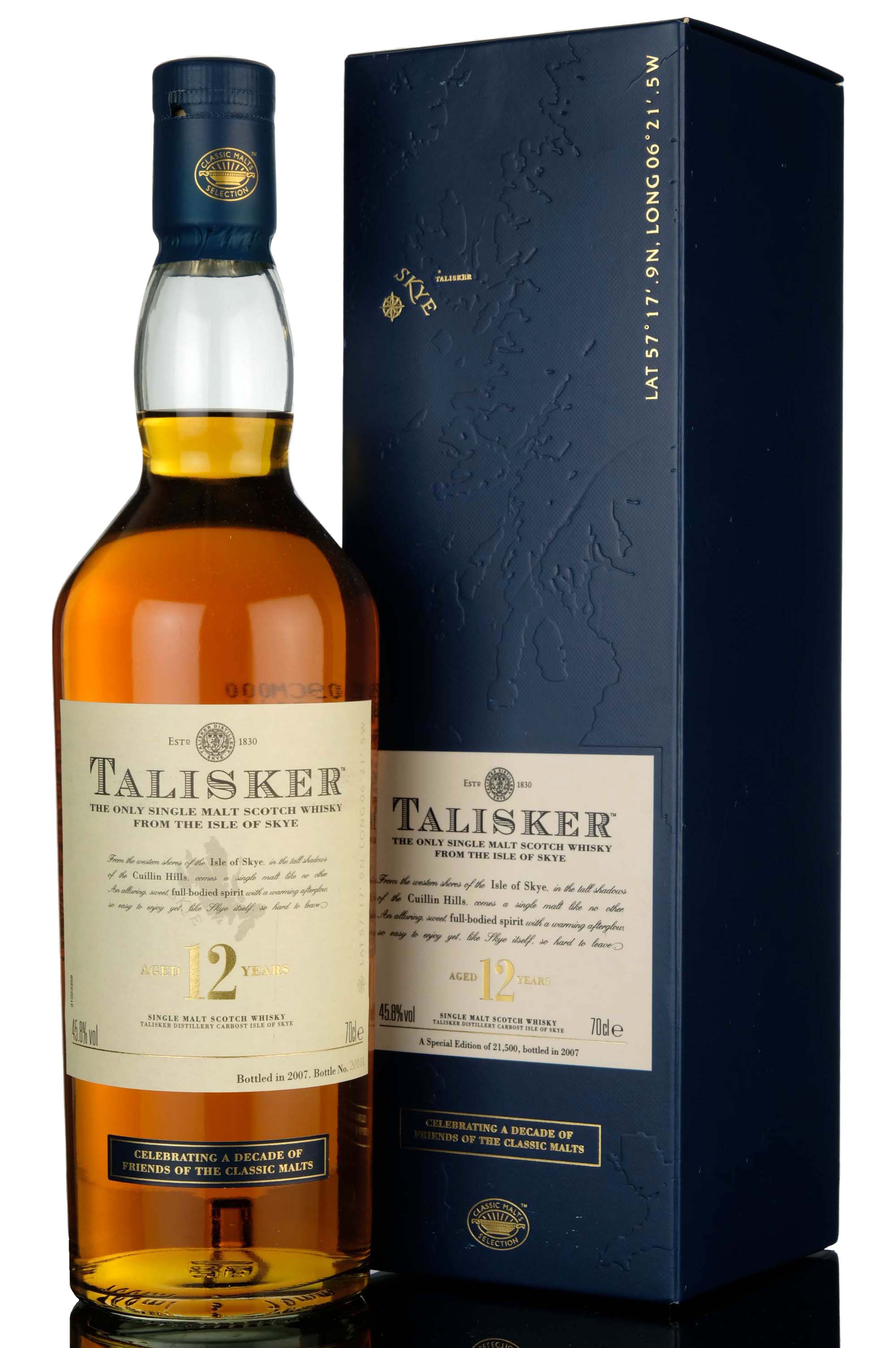 Talisker 12 Year Old - Friends Of The Classic Malts 10th Anniversary - 2007 Release