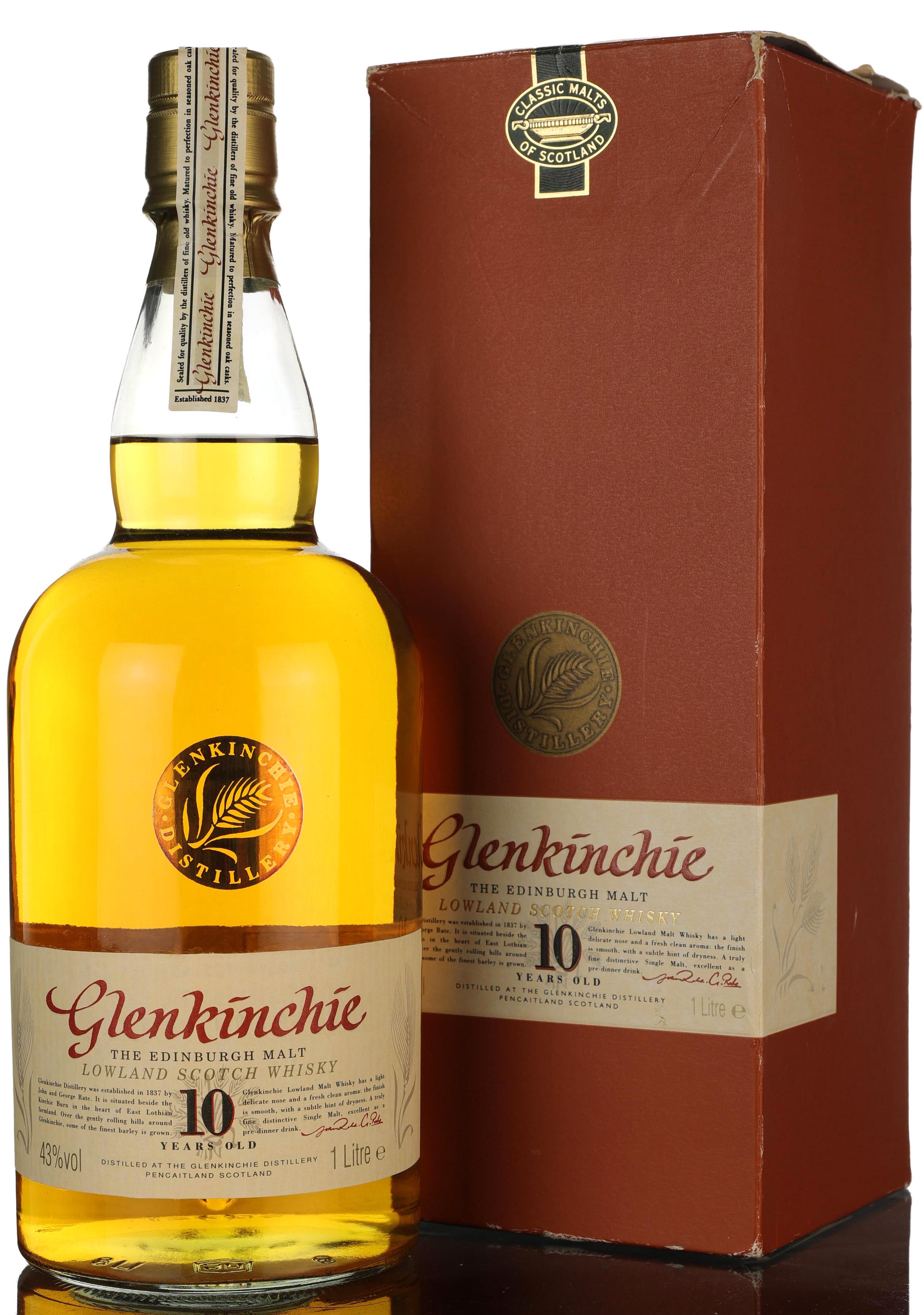 Glenkinchie 10 Year Old - Early 2000s - 1 Litre
