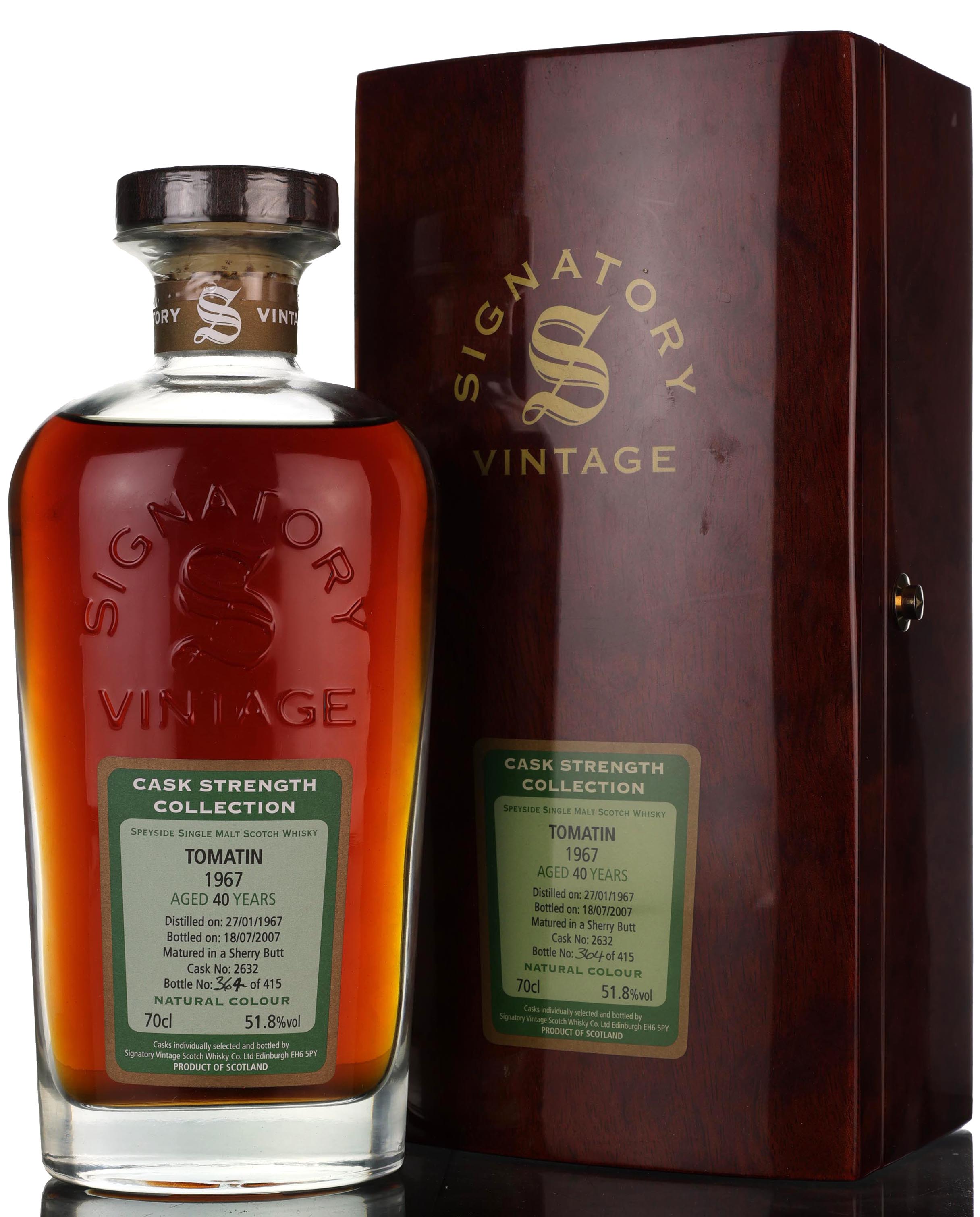 Tomatin 1967-2007 - 40 Year Old - Signatory Vintage - Cask Strength Collection - Single Ca