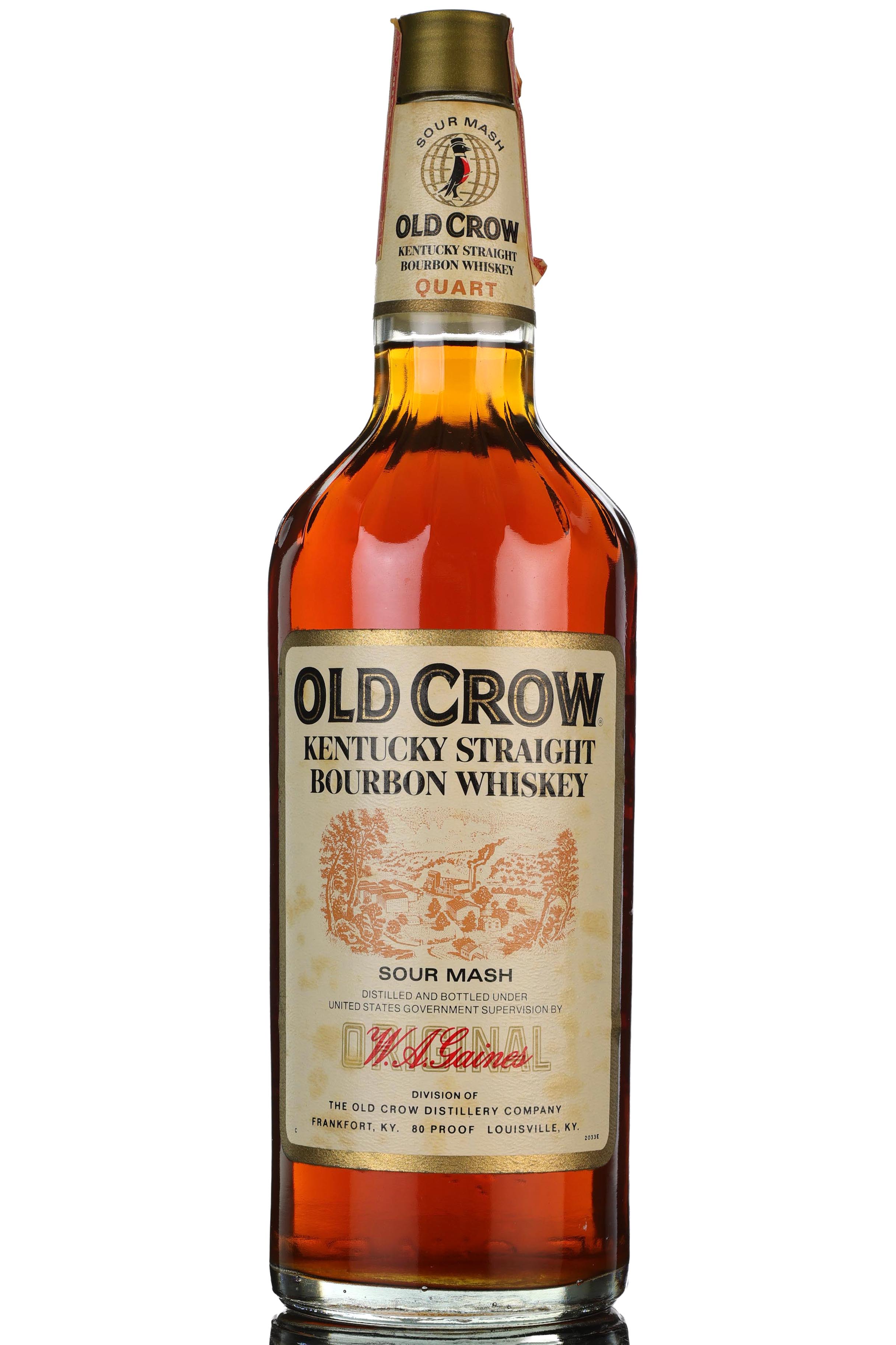 Old Crow Bourbon - 1980s - 1 Quart