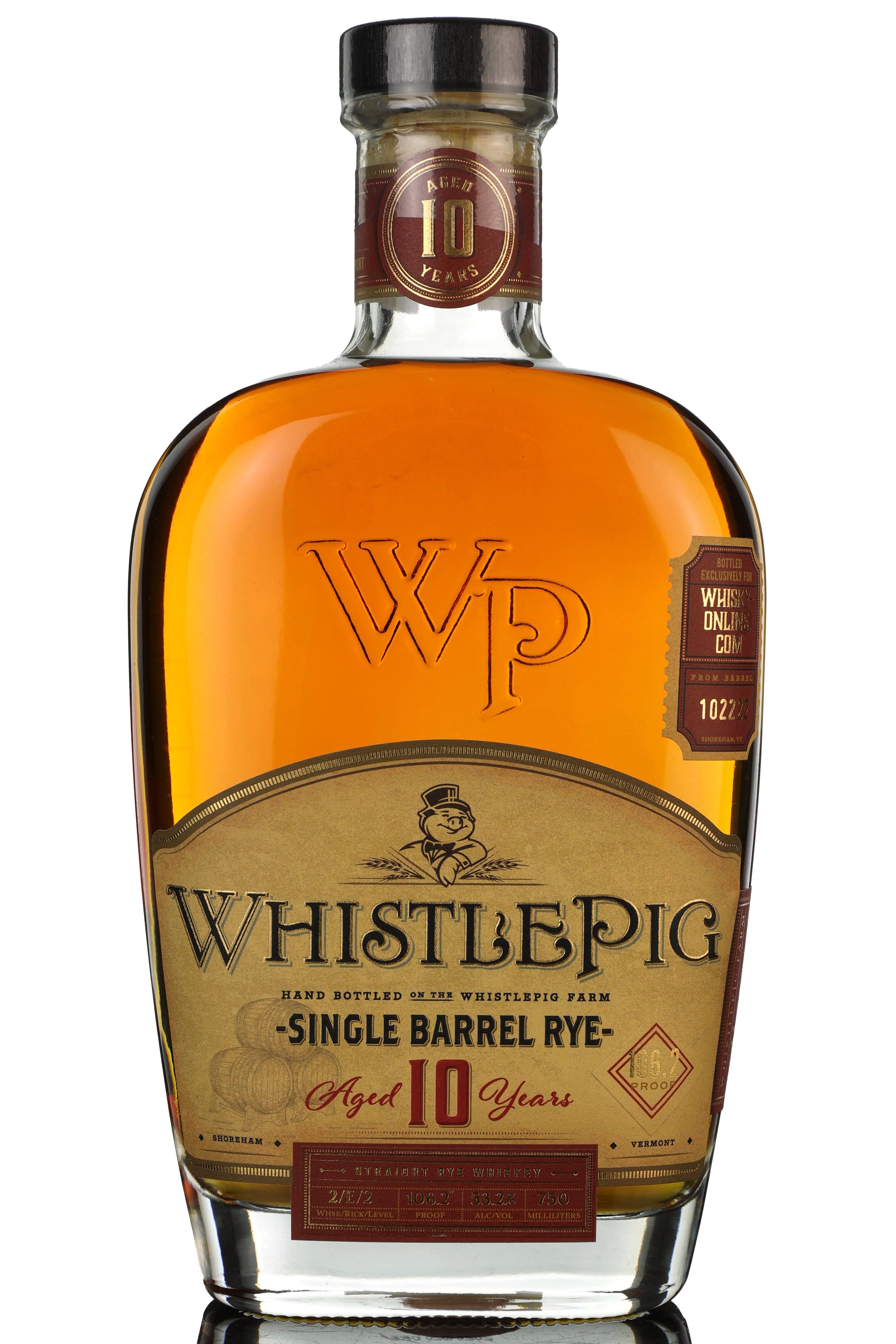 WhistlePig 10 Year Old - Single Barrel 102222 - 2020 Release - Whisky-Online Exclusive