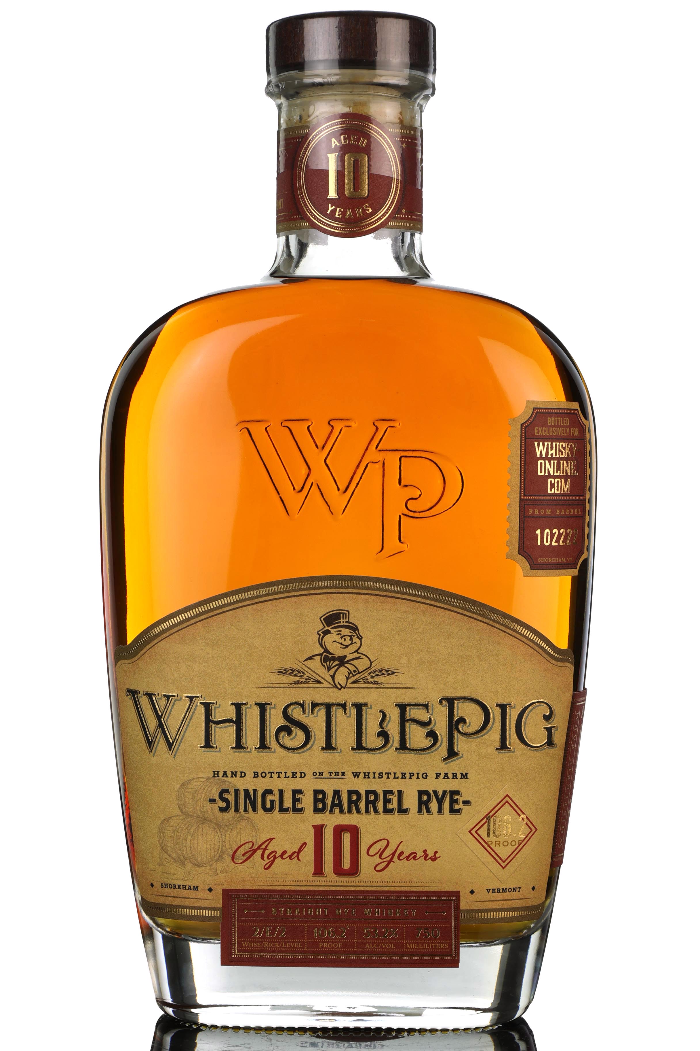 WhistlePig 10 Year Old - Single Barrel 102222 - 2020 Release - Whisky-Online Exclusive