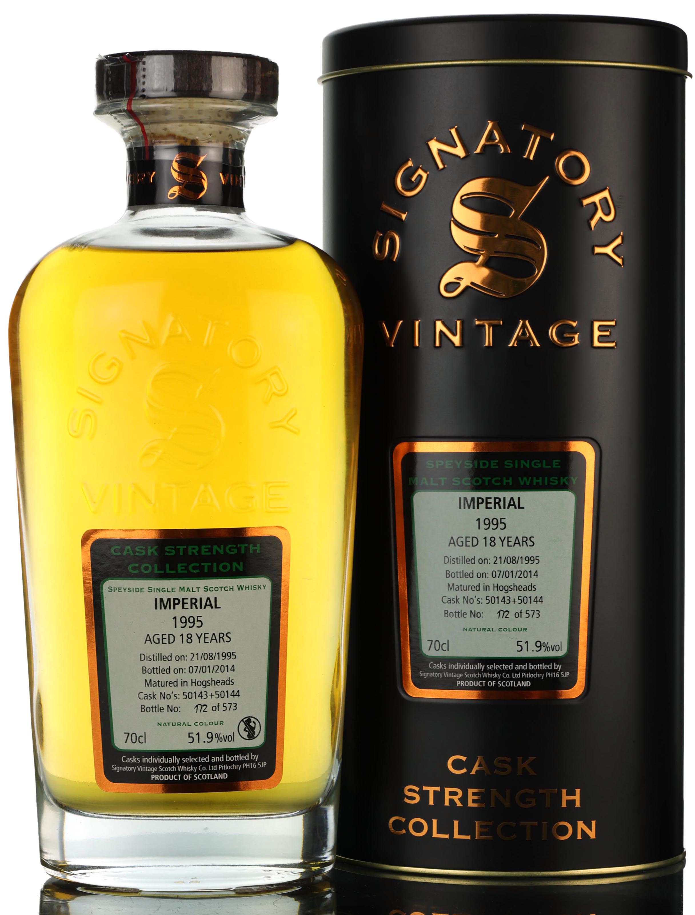 Imperial 1995-2014 - 18 Year Old - Signatory Vintage Cask Strength Collection - Cask 50143