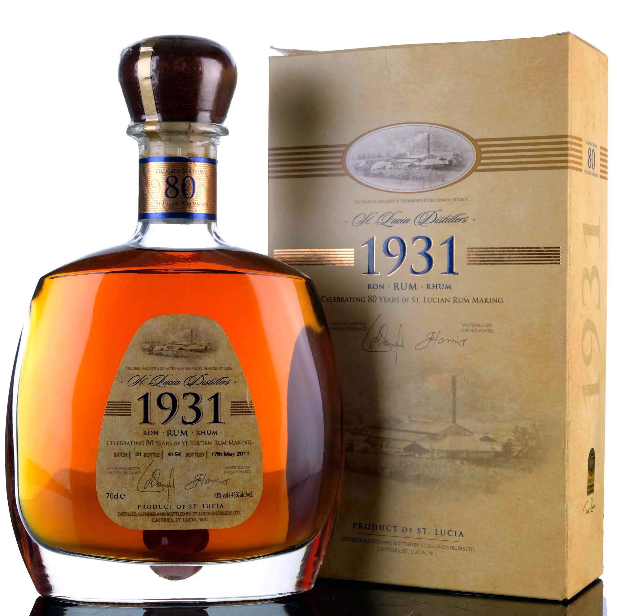 St Lucia Distillers 1931 Rum - Celebrating 80 Years - Batch 1 - 2011 Release