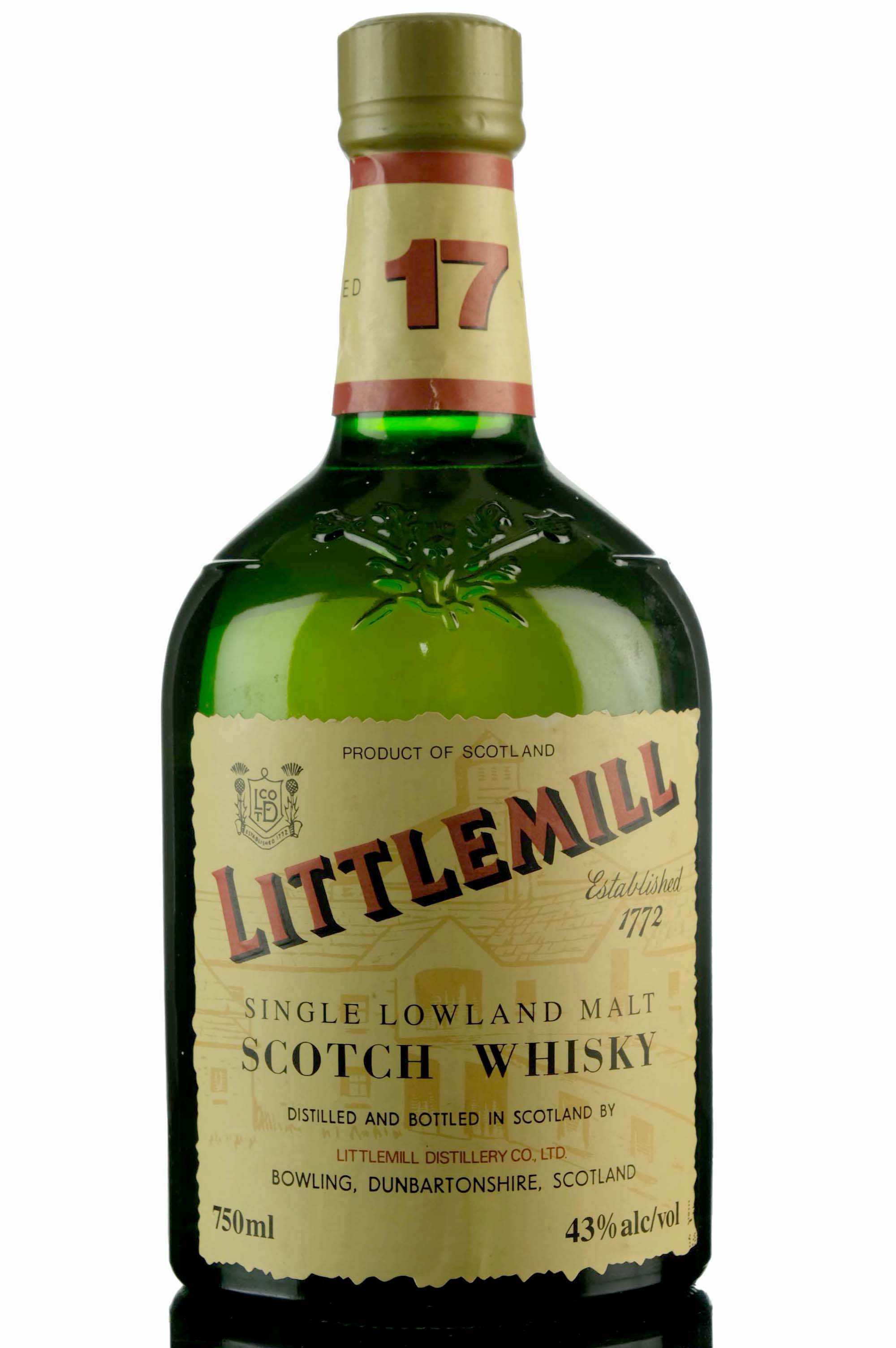 Littlemill 17 Year Old - 1990s - US Import