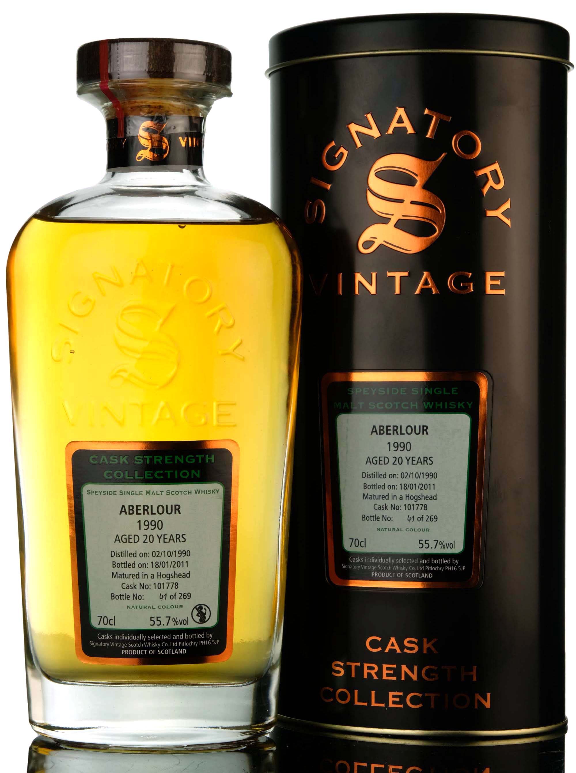 Aberlour 1990-2011 - 20 Year Old - Signatory Vintage - Cask Strength Collection - Single C