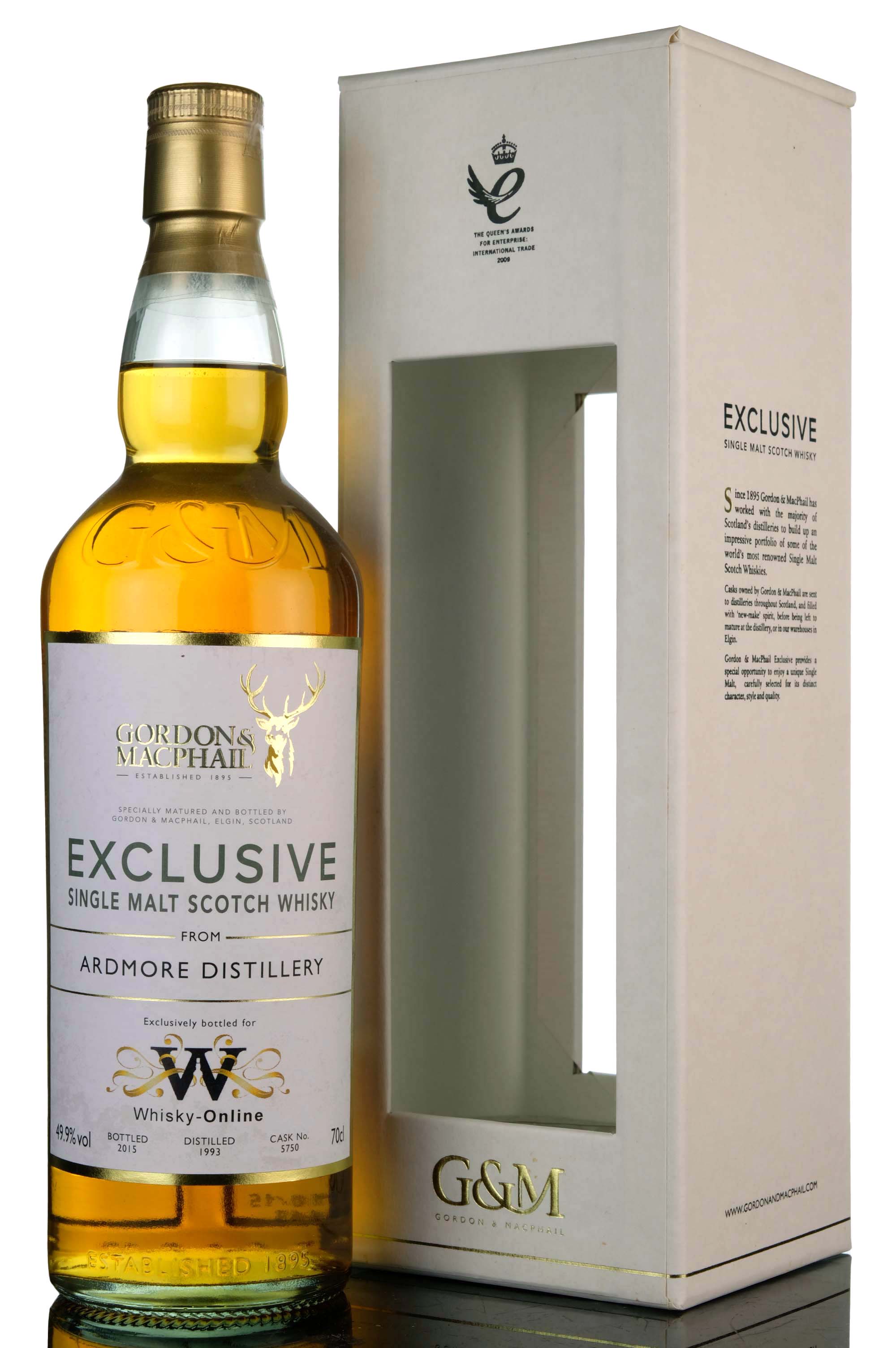 Ardmore 1993-2015 - 22 Year Old - Gordon & MacPhail - Single Cask 5750 - Whisky-Online Exc