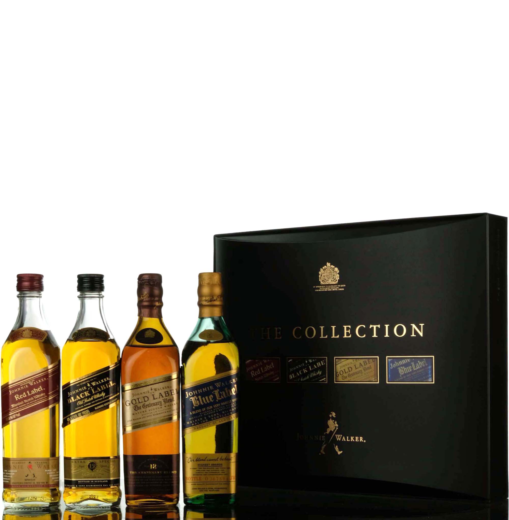 Johnnie Walker Quarter Bottle Box Set - Red Label - Black Label - Gold Label - Blue Label