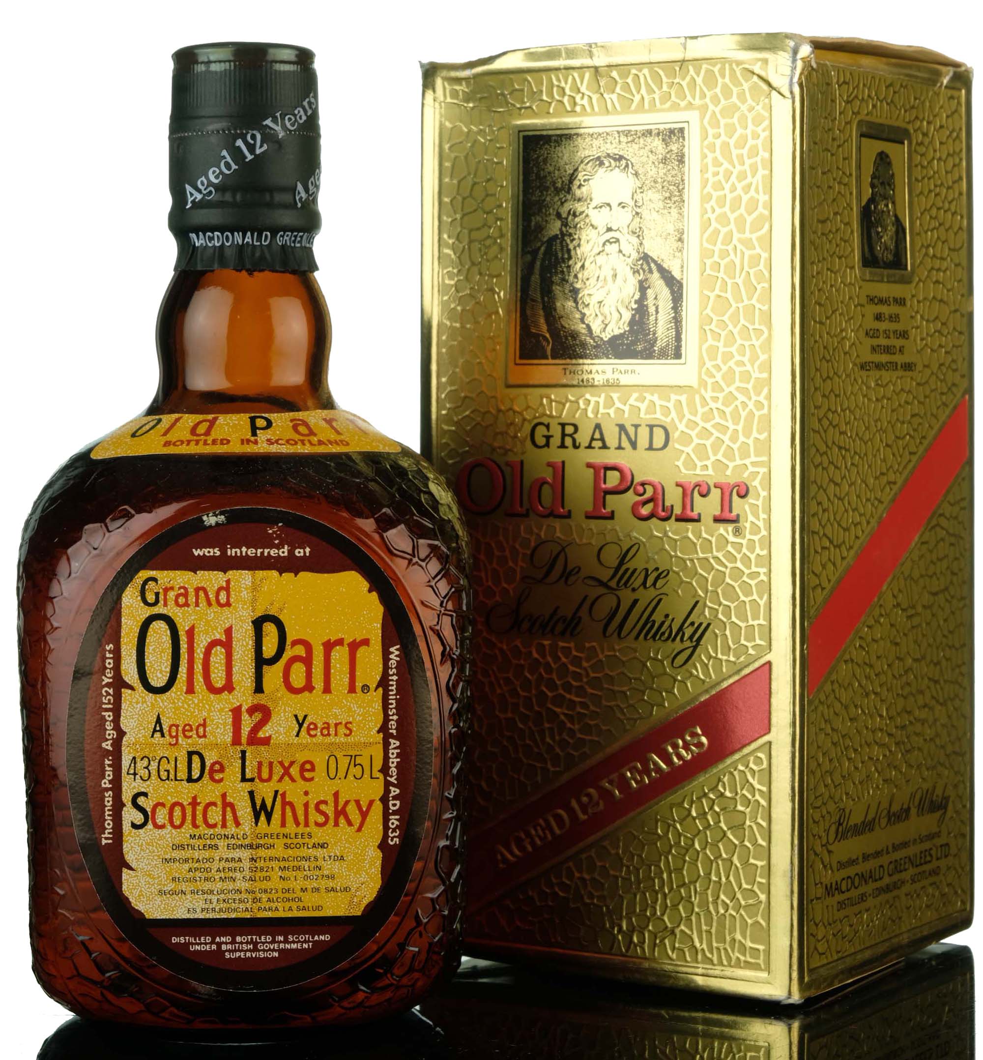 Grand Old Parr 12 Year Old - De Luxe - 1980s