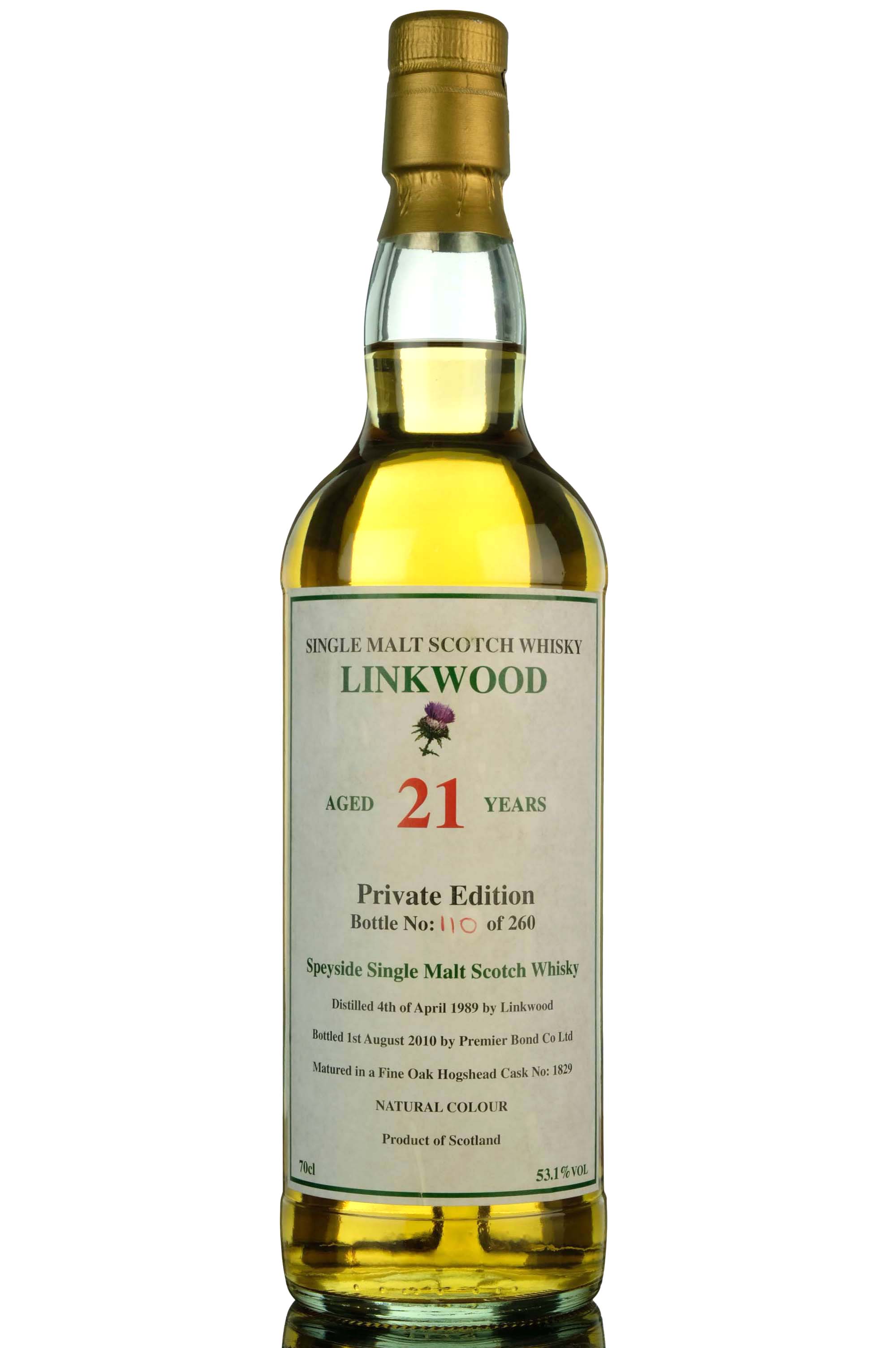 Linkwood 1989-2010 - 21 Year Old - Premier Bond Private Edition - Single Cask 1829