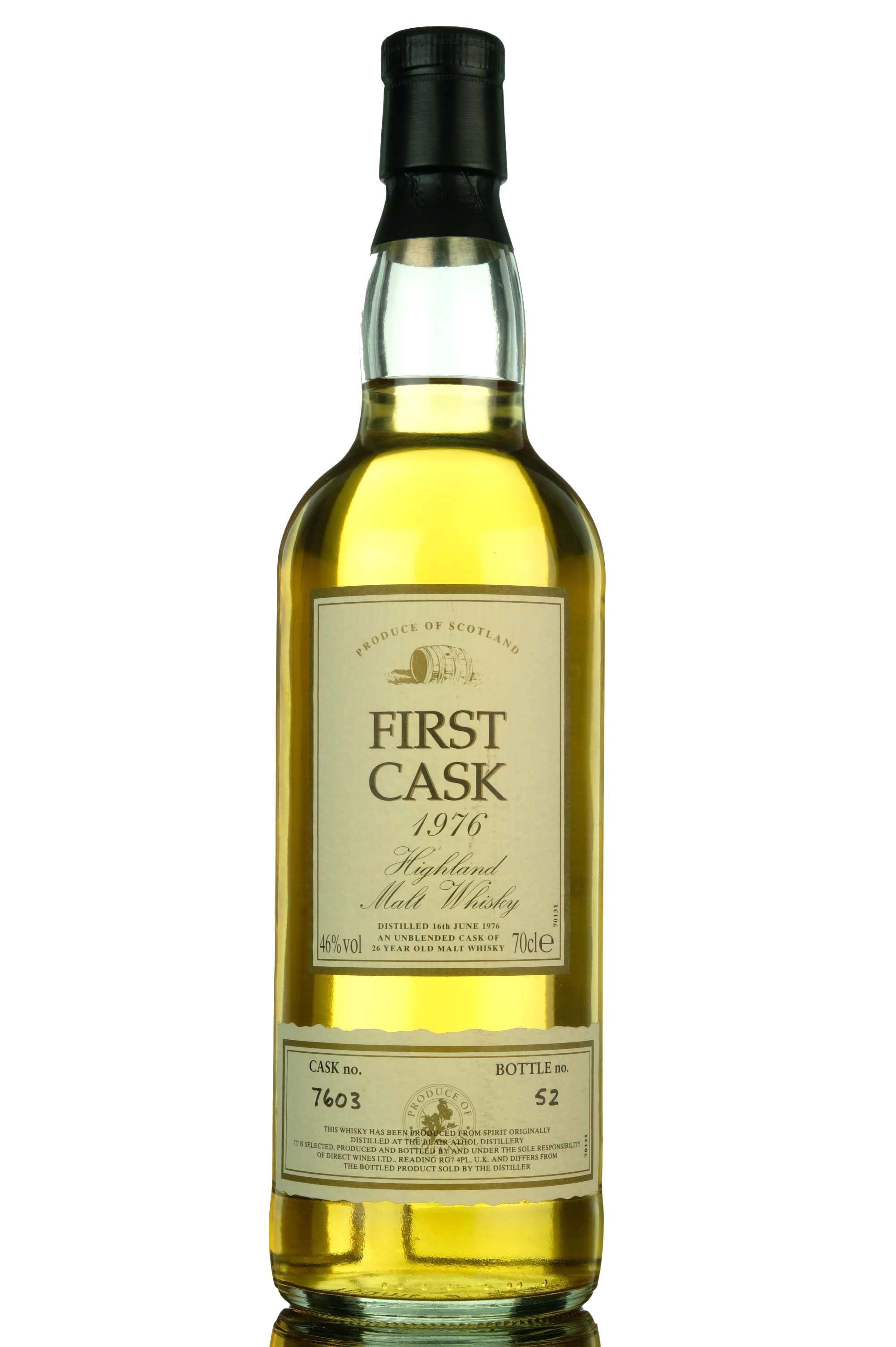 Blair Athol 1976 - 26 Year Old - First Cask - Single Cask 7603