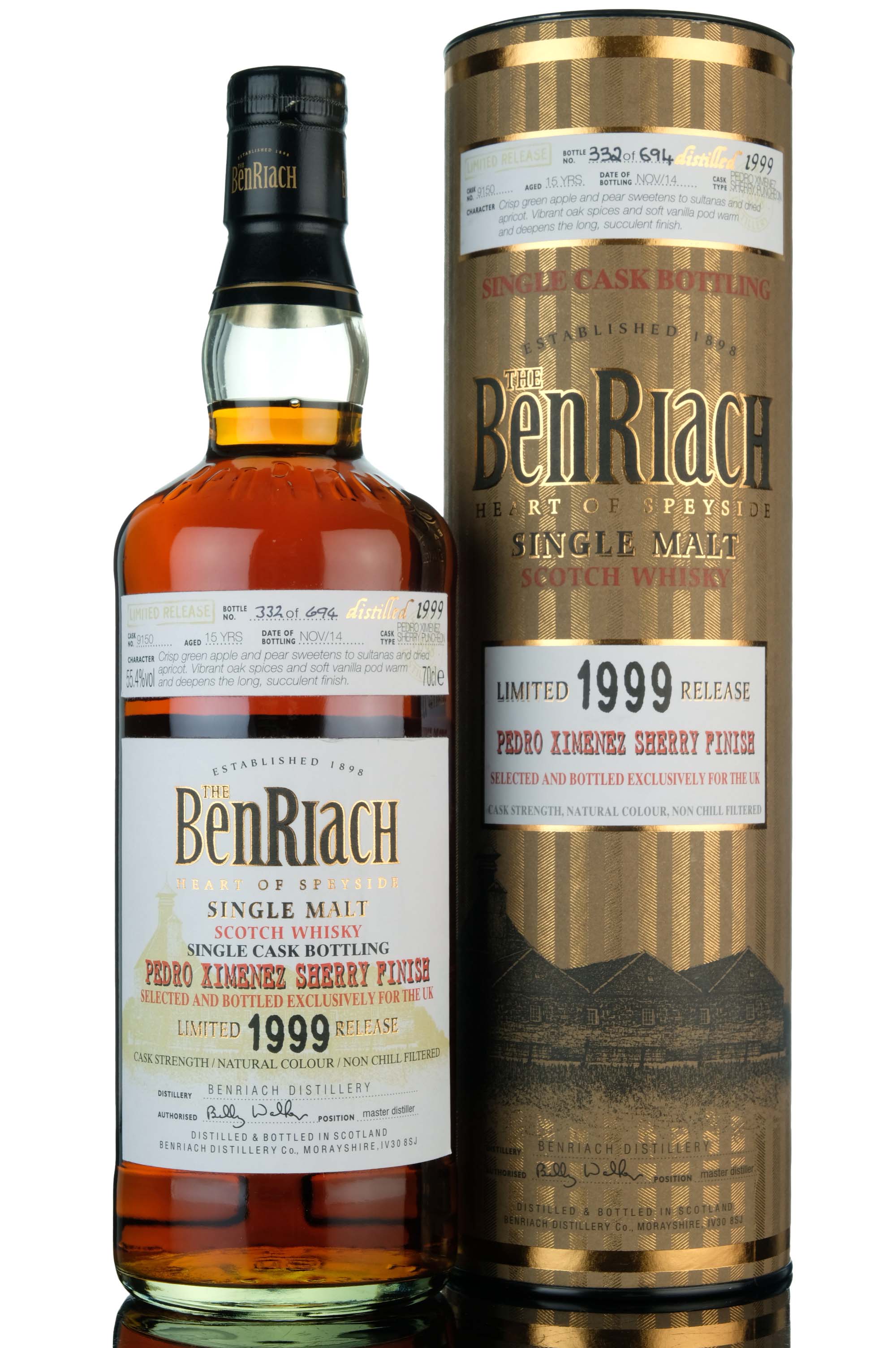 Benriach 1999-2014 - 15 Year Old - Single Cask 9150 - UK Exclusive