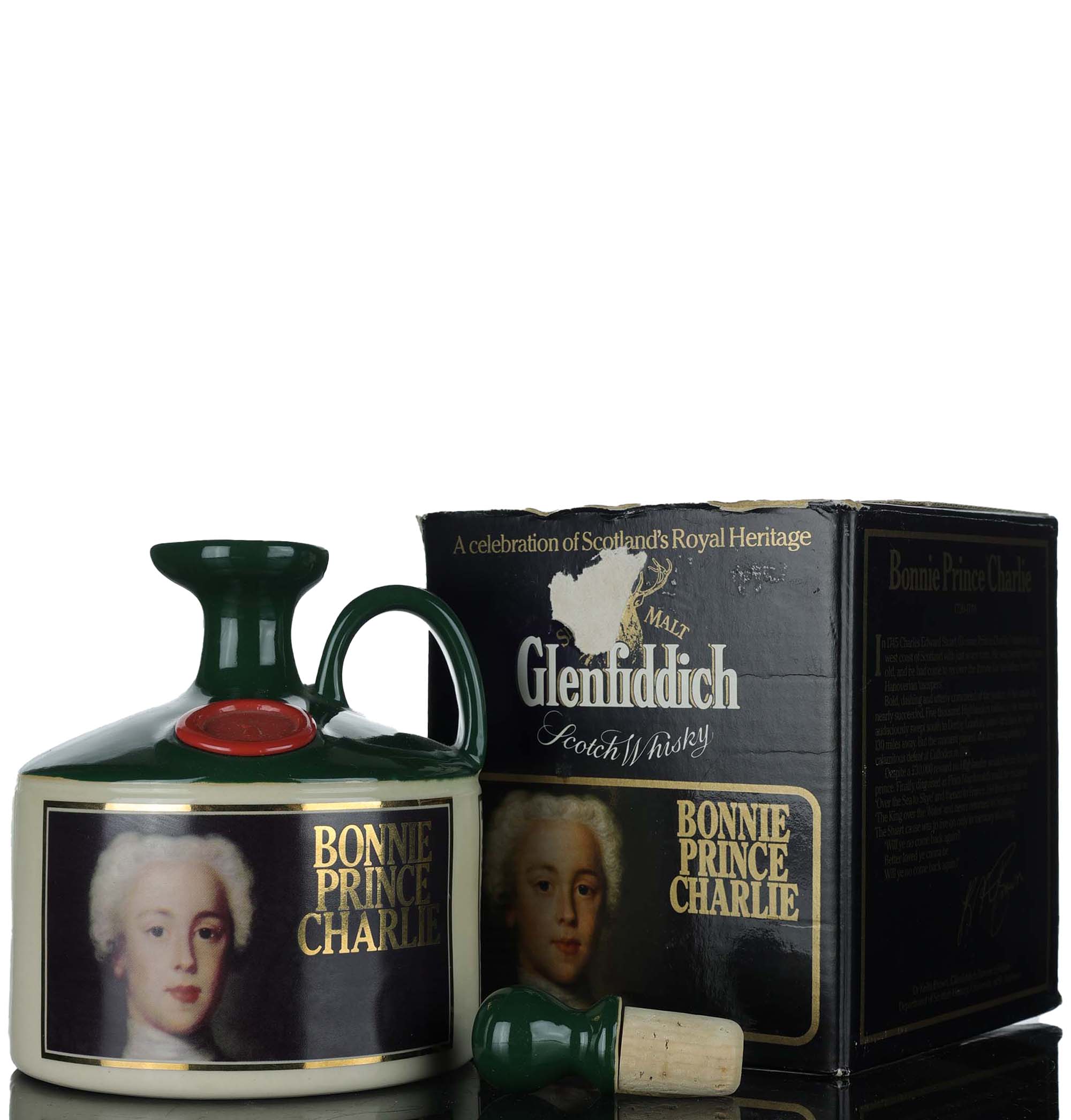 Glenfiddich Scotlands Royal Heritage - Bonnie Prince Charlie Ceramic - 1980s