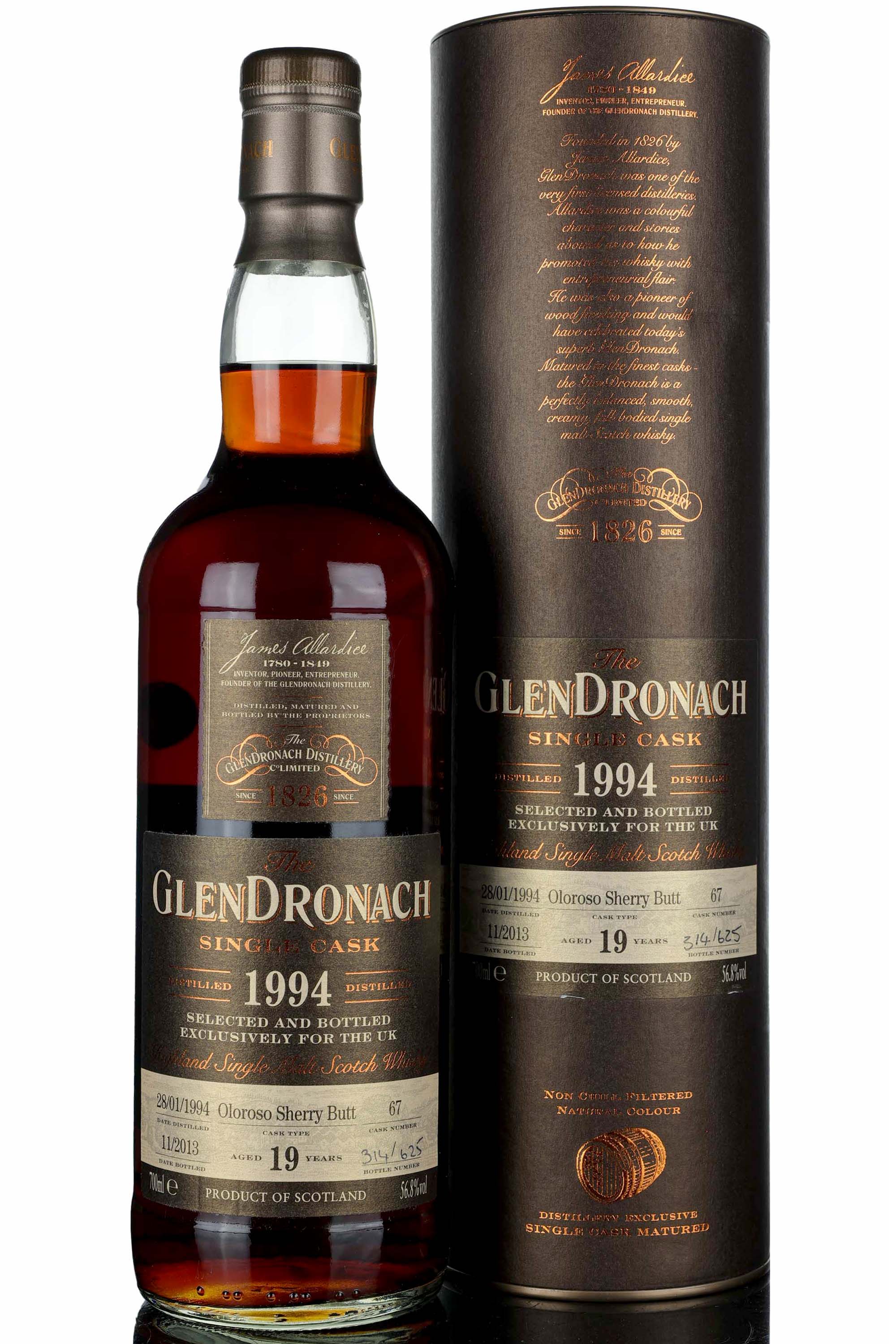 Glendronach 1994-2013 - 19 Year Old - Single Cask 67 - UK Exclusive